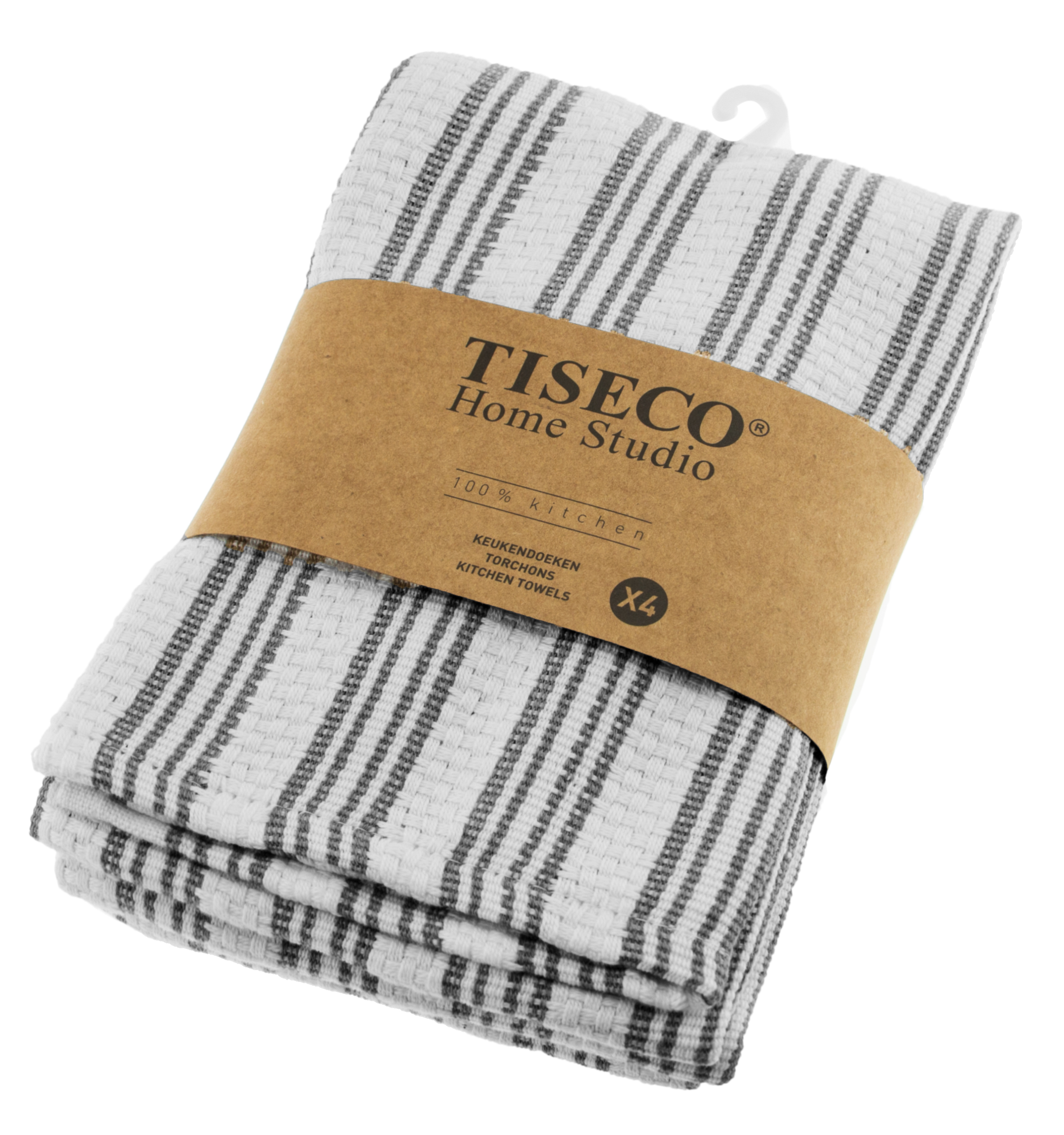 Torchon BASKET WEAVE - SET/4 - 50x70 cm, gris