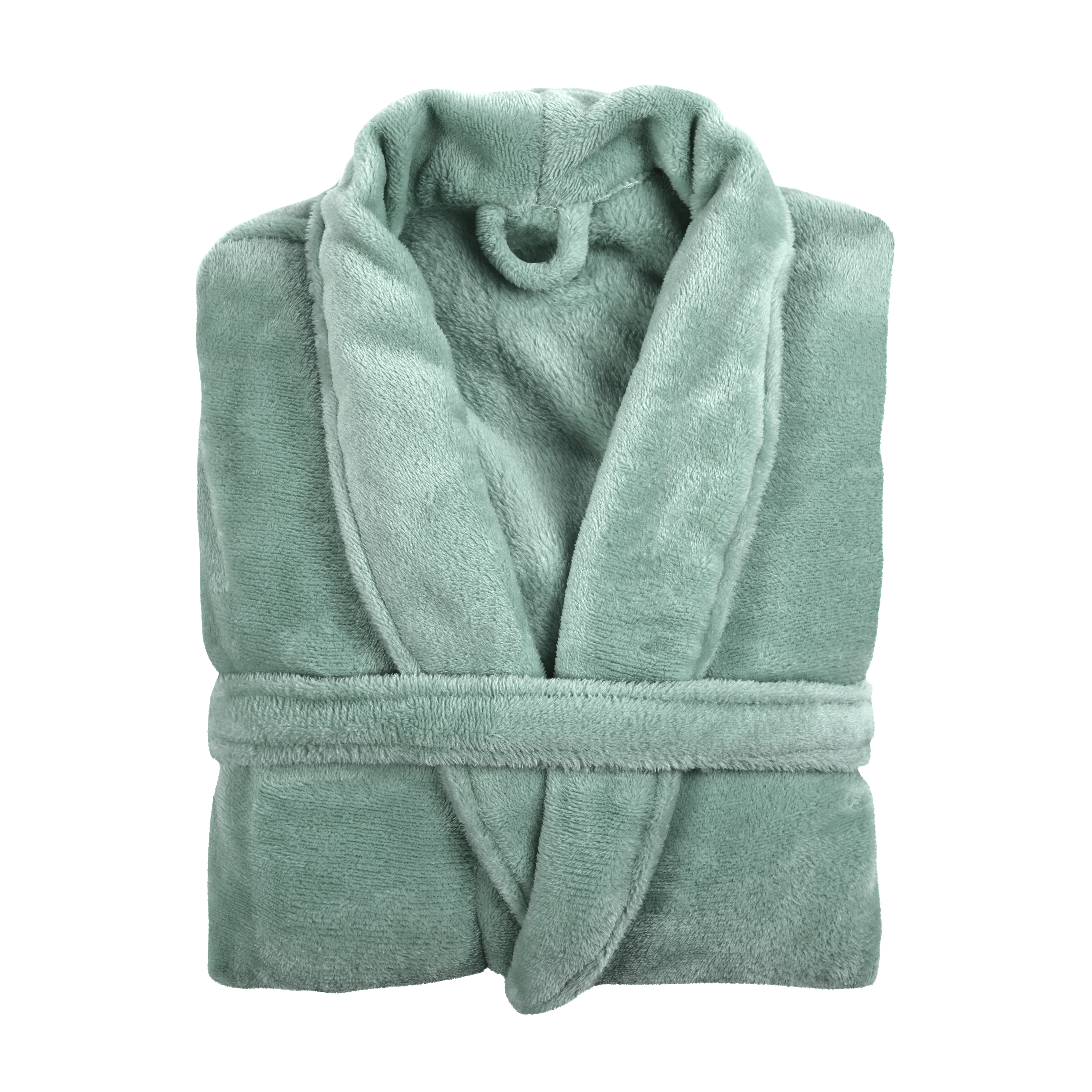 Bathrobe COSY microflannel - S/M - unisex, greensage