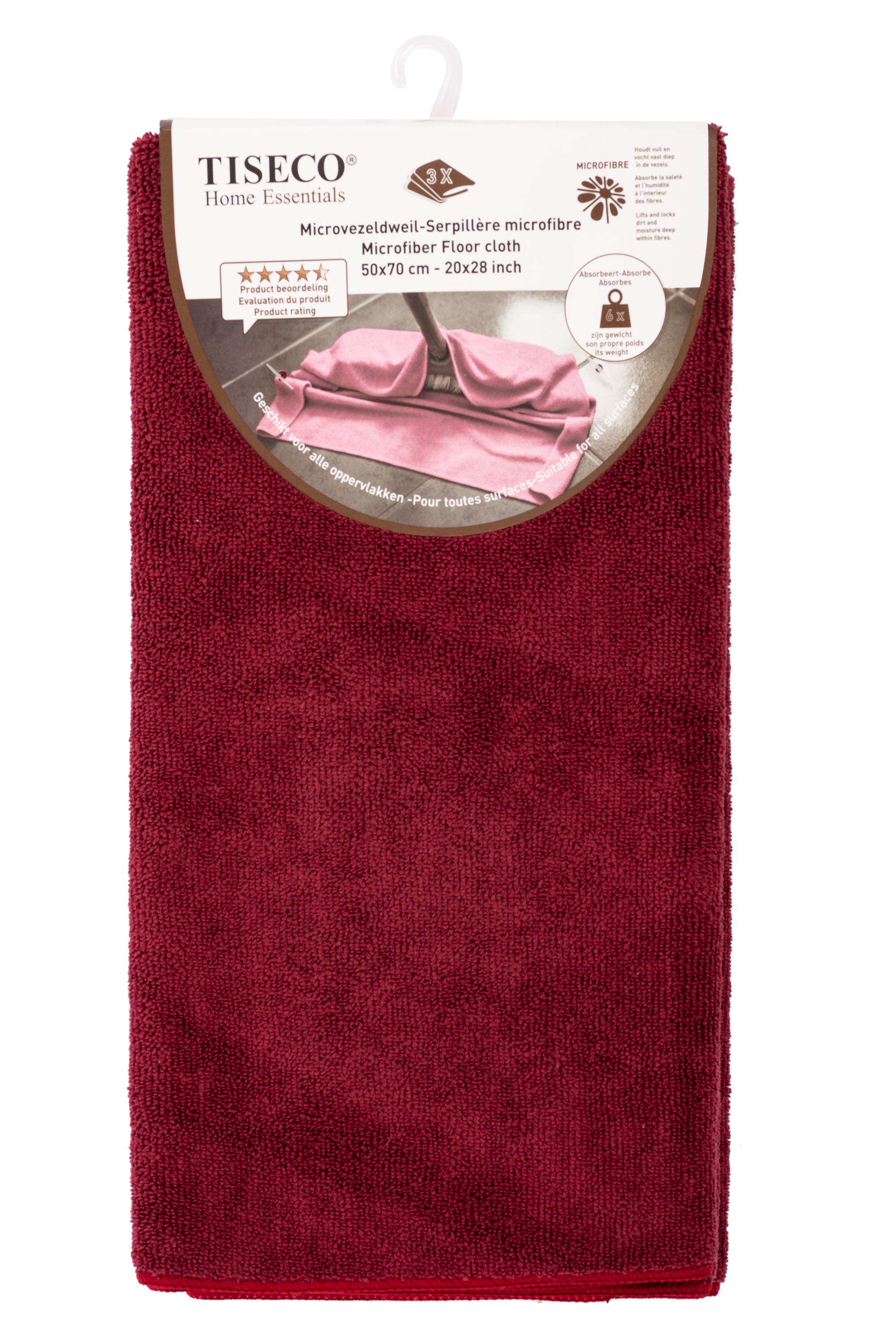 Microfiber Floor cloth - set/3, red