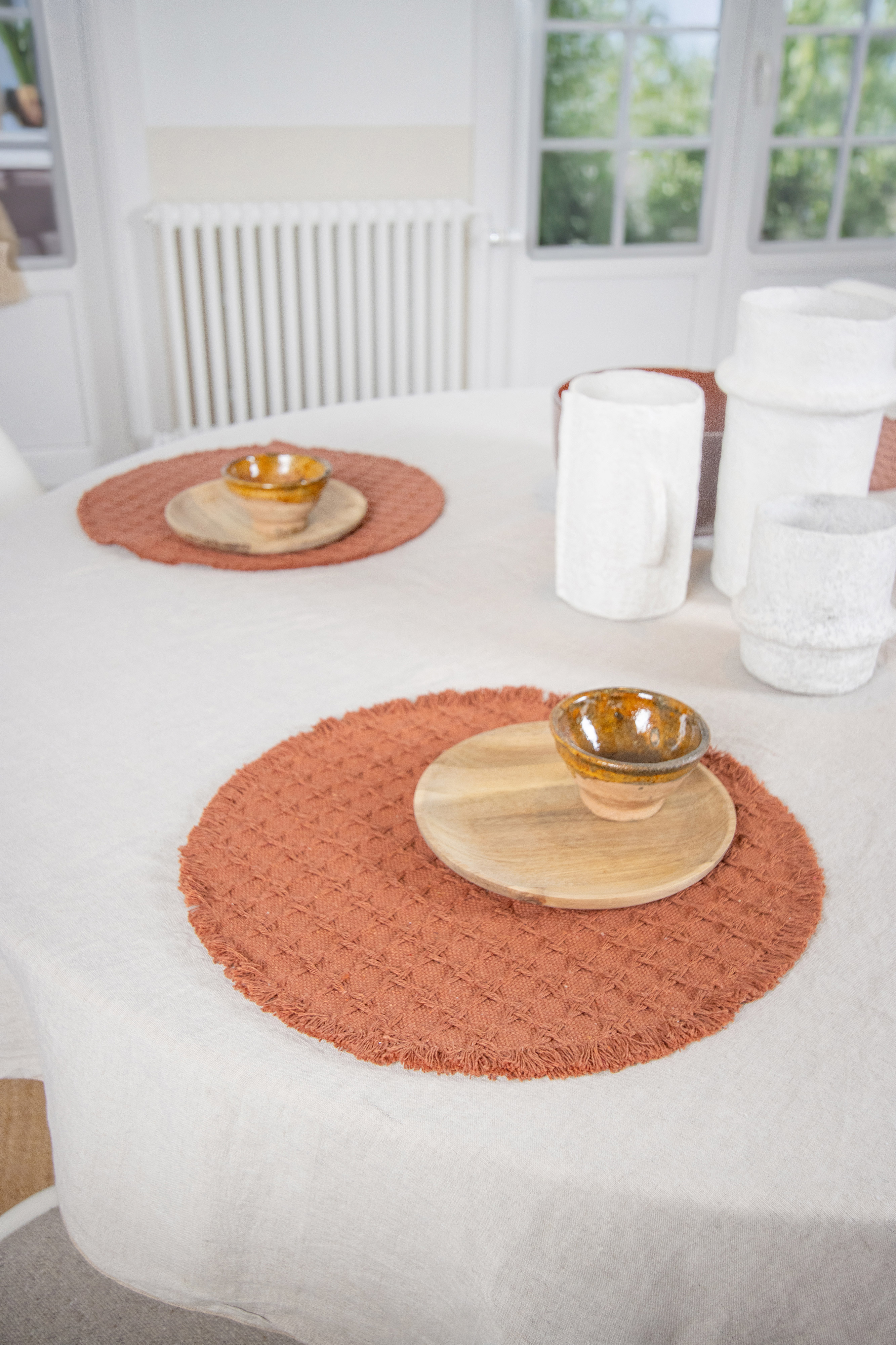 Placemat YUNA - Dia 38 cm - Round, terra