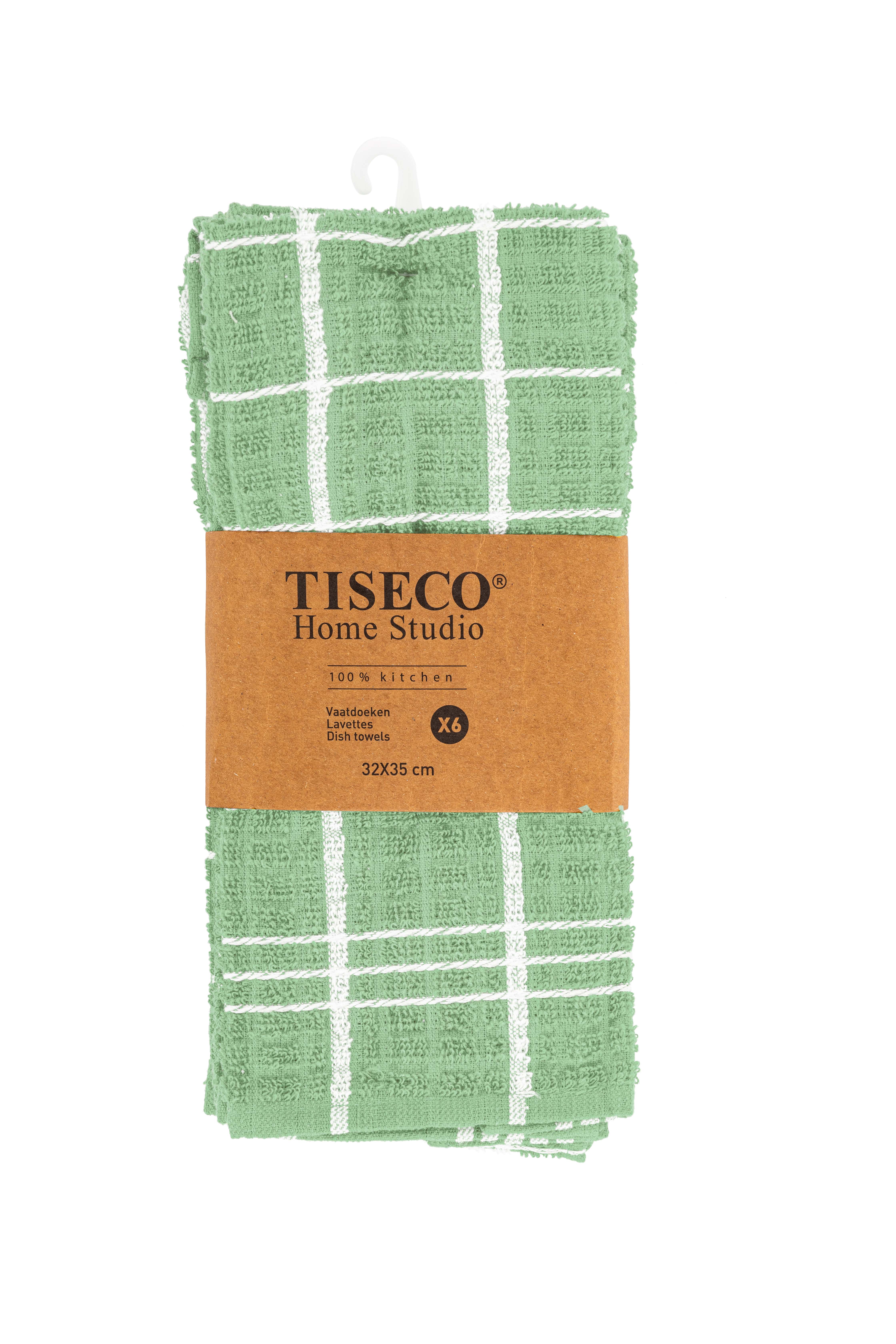 Torchon vaisselle OMAN - SET/6 -  32x35 cm, green smoke