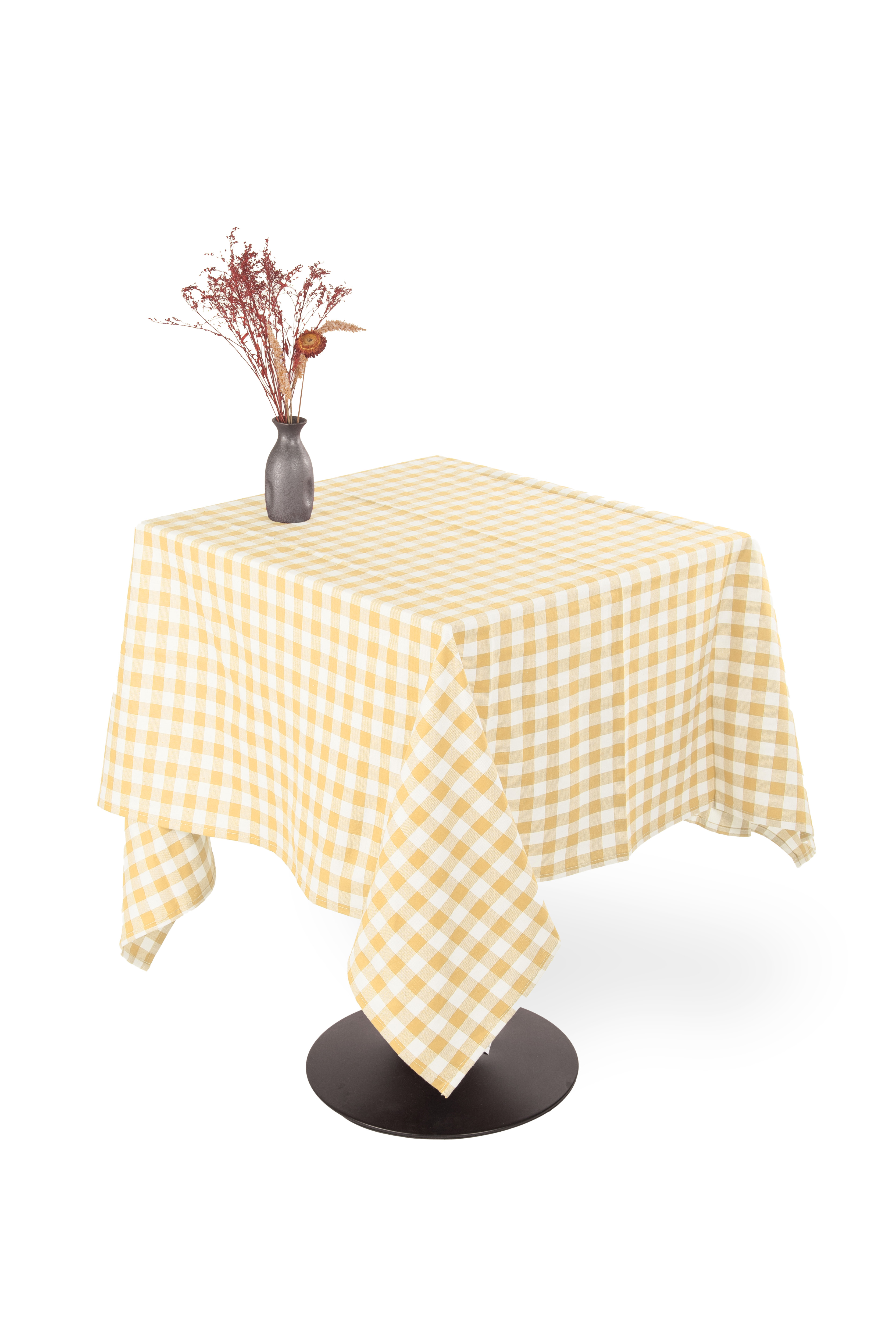 Nappe de table GINGHAM 150x150cm - jaune
