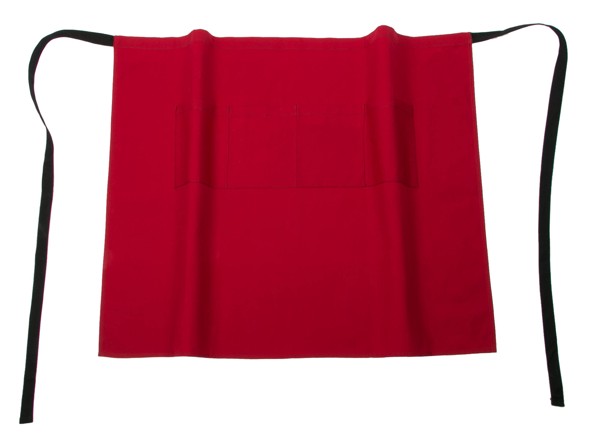 Apron Bistro, 4 pockets, 105x85 cm, red