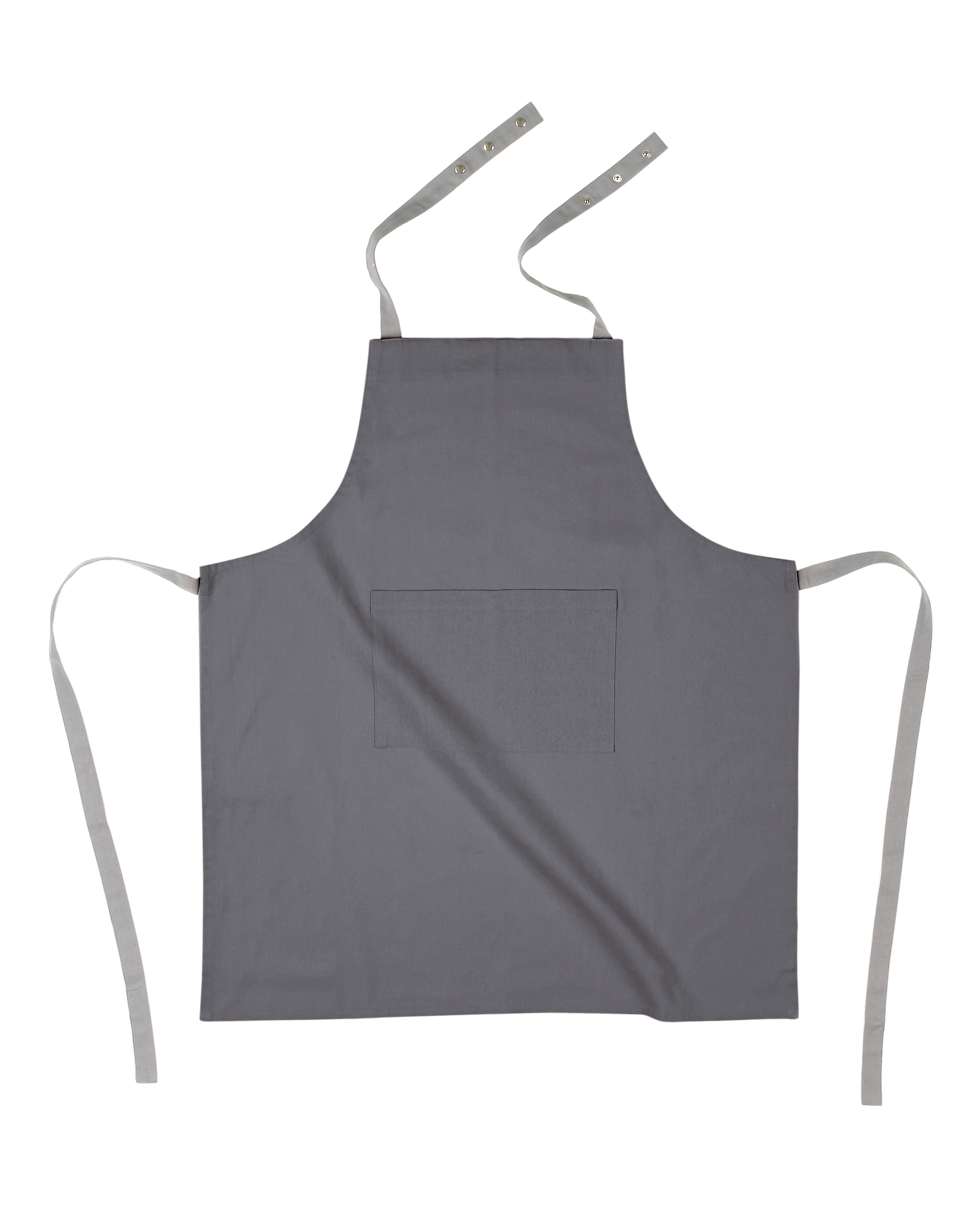 Apron solid 74x85, with press button,+hanger,grey