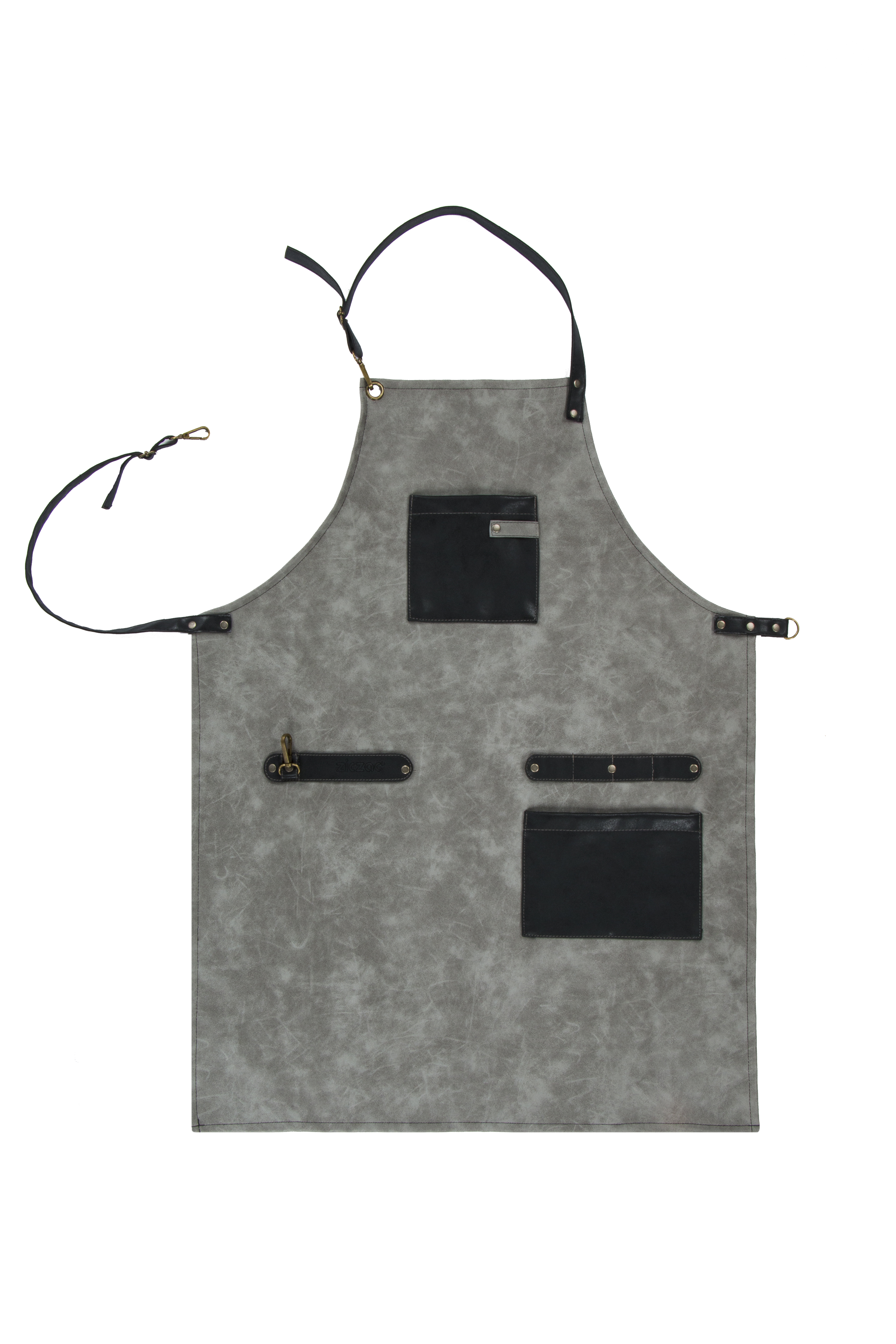 Apron leatherlook, 64x85 cm, grey