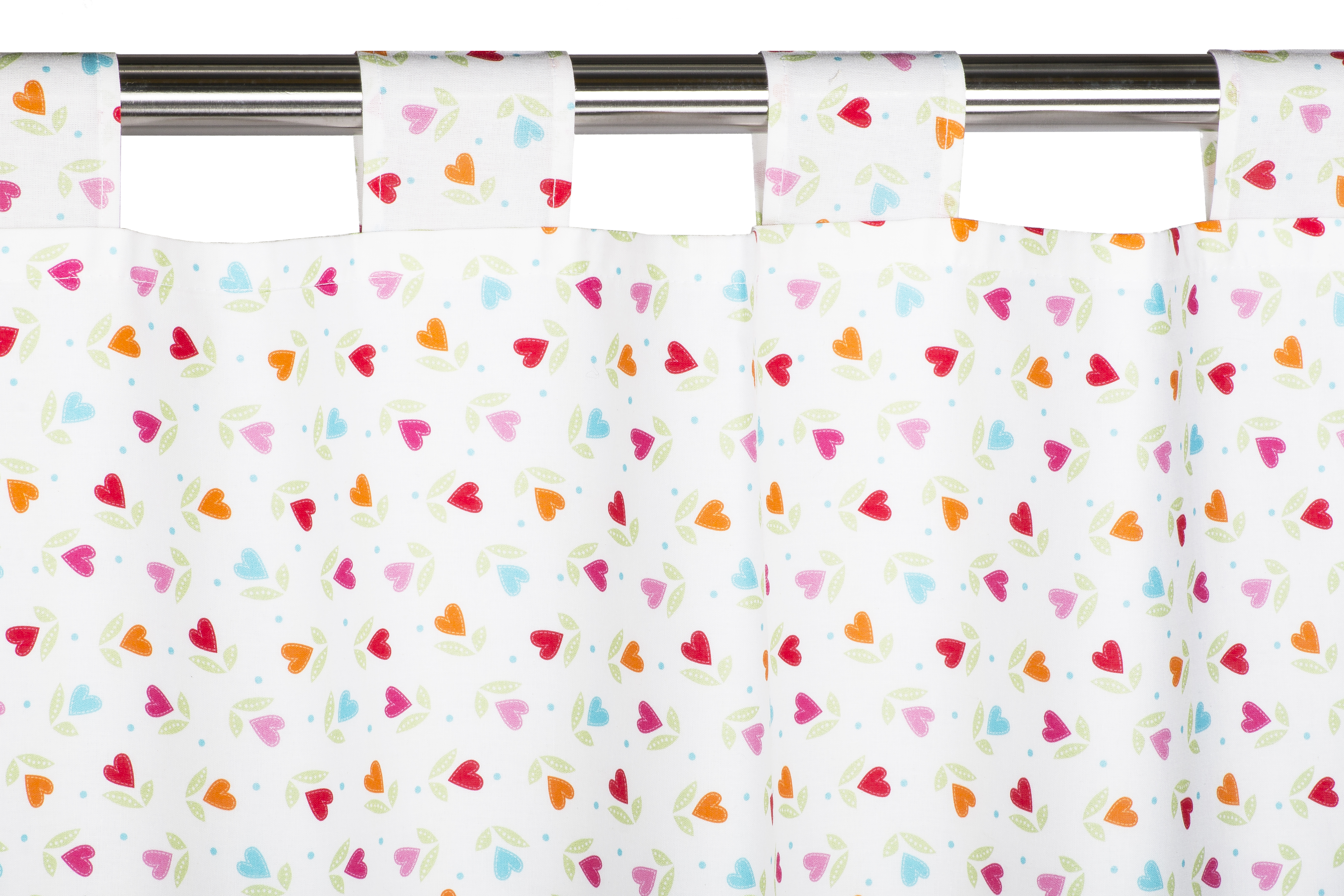 Rideau Girl hearts, 140x180 cm , with 6 hanging loops