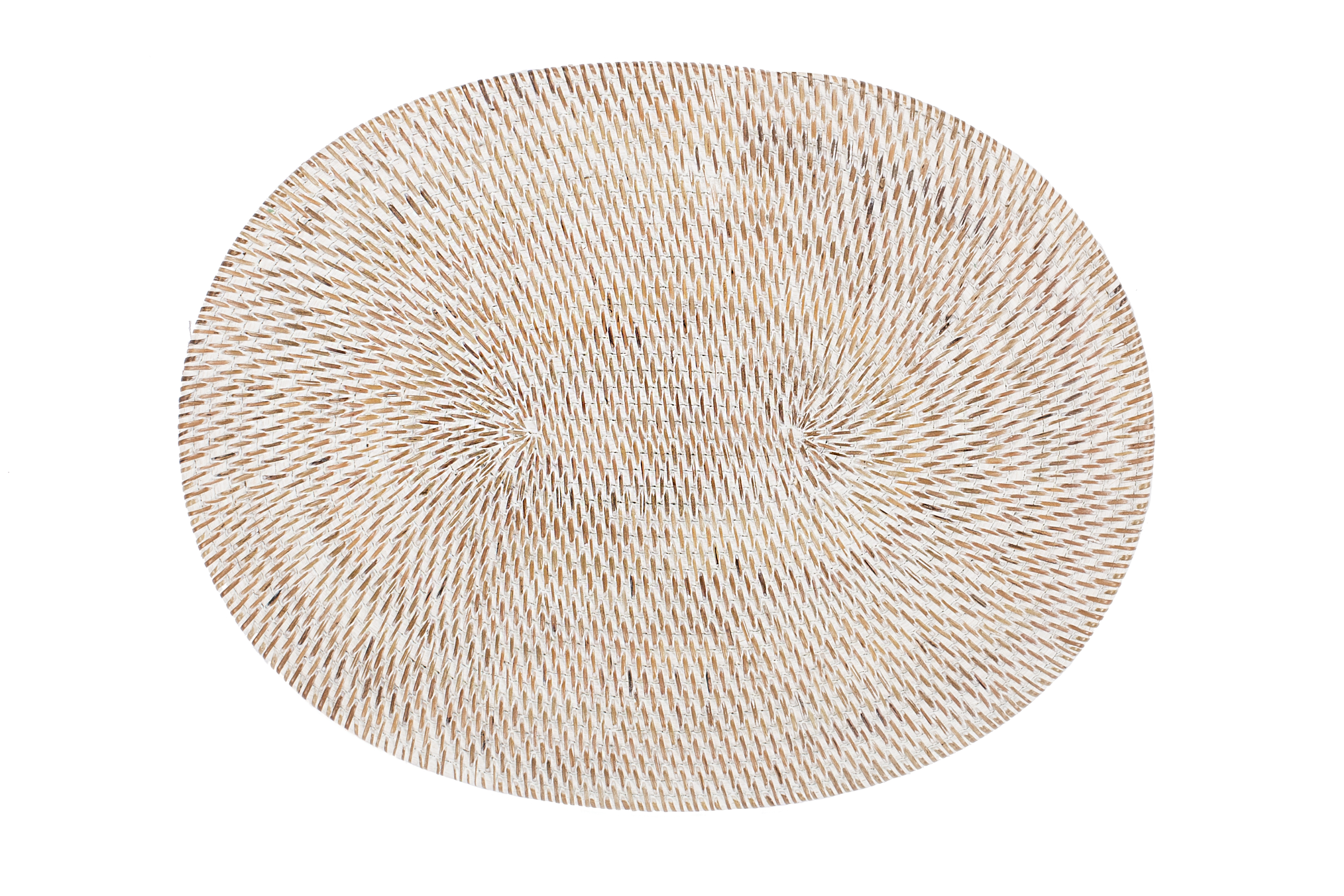 Placemat RATTAN - Oval - 30x40 cm, white