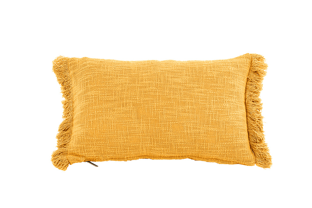 Cushion (filled) COTTON SLUB SOLID 30x50CM, sunflower yellow