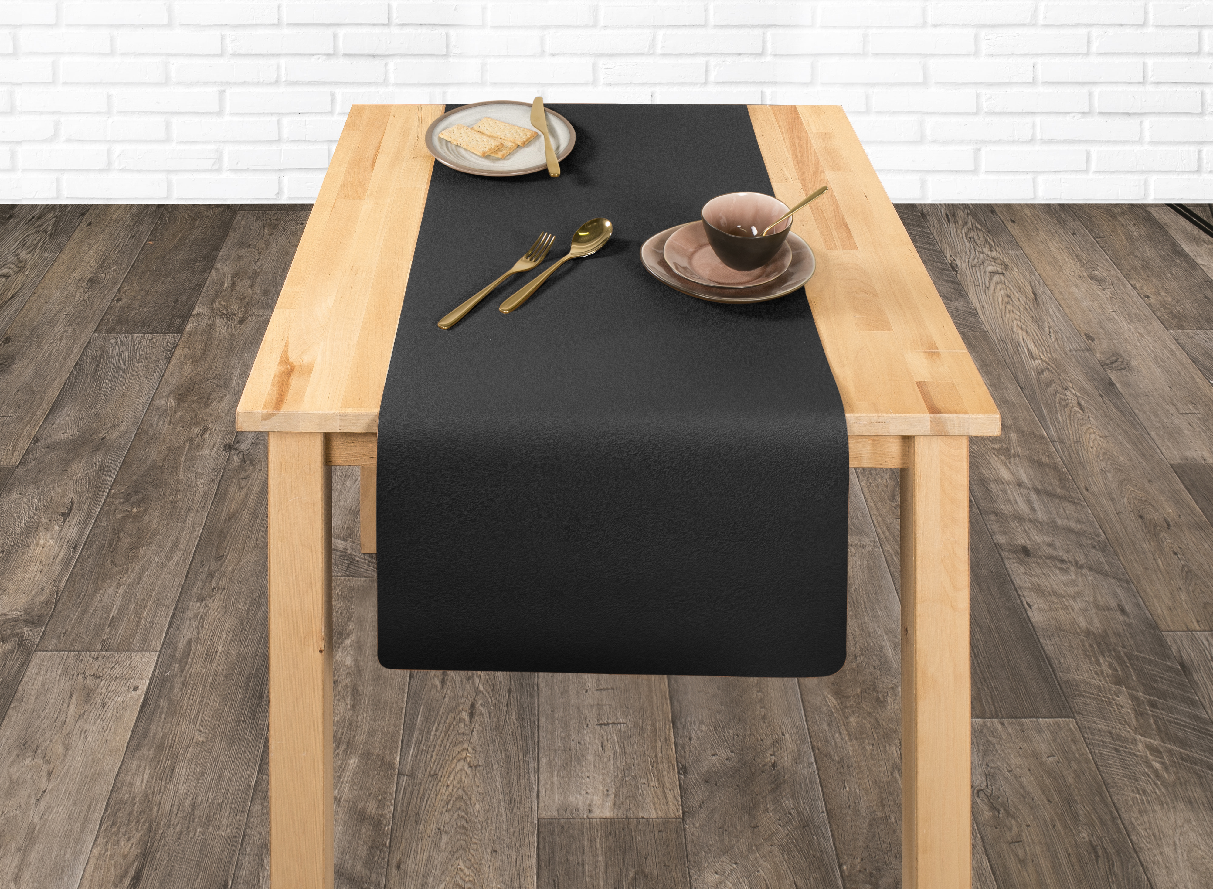 Chemin de table - Leather look imitation - 45X145cm, camel