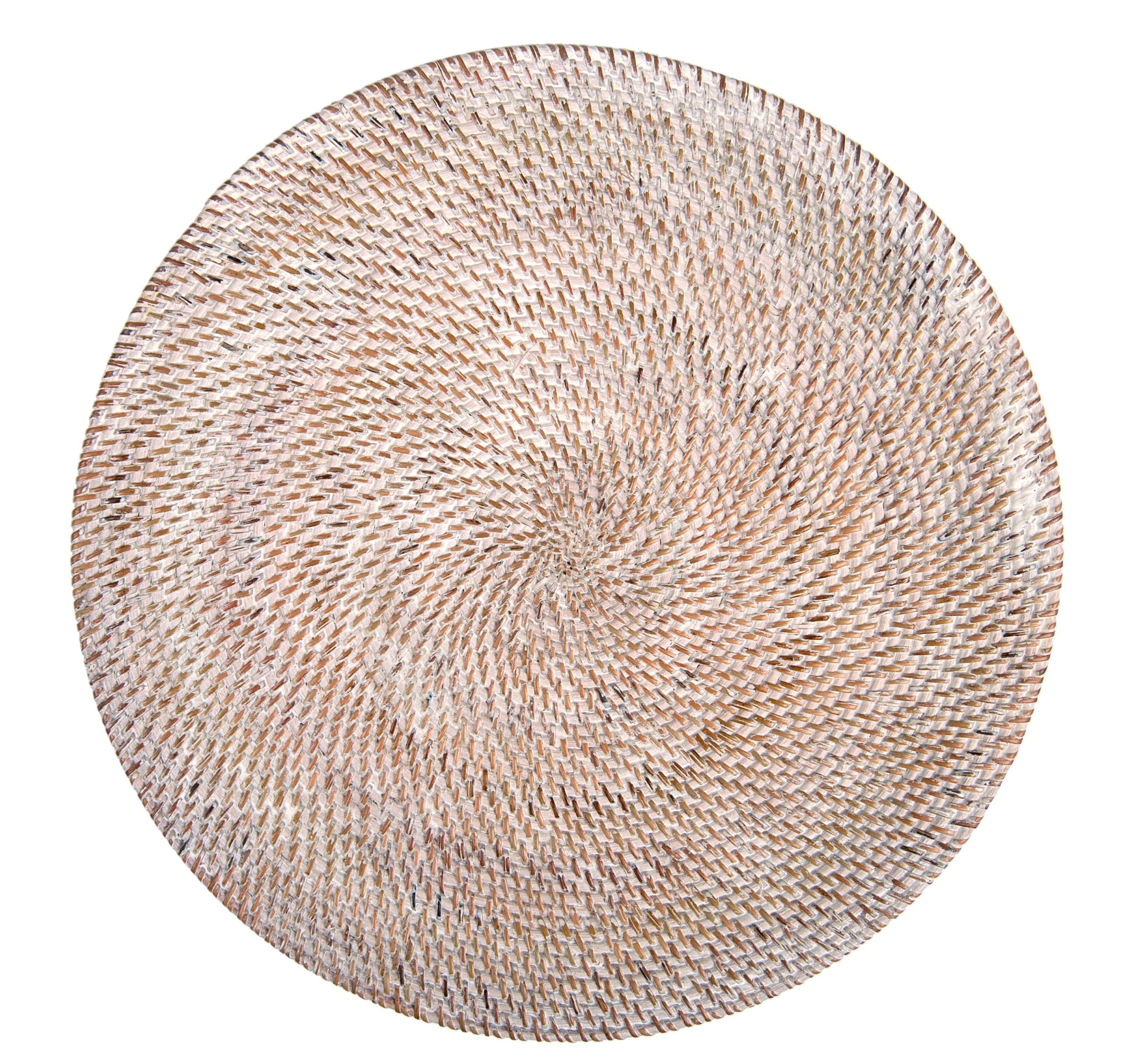 Placemat rattan, rond, dia 36 cm, wit