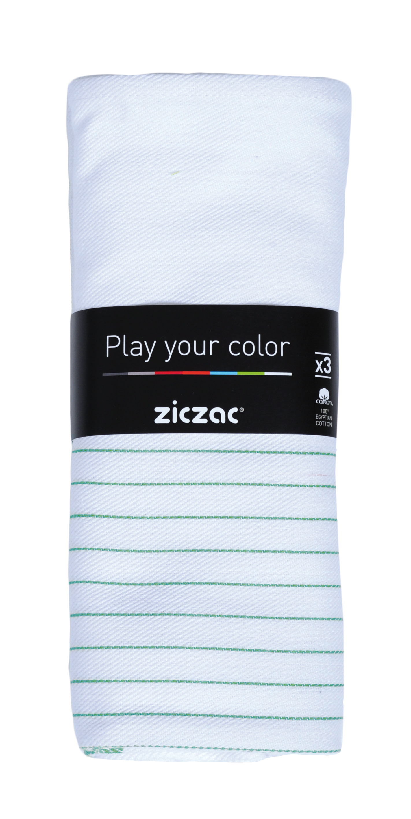 Keukenhanddoek 50x70cm, set3,stripe white center, turquoise