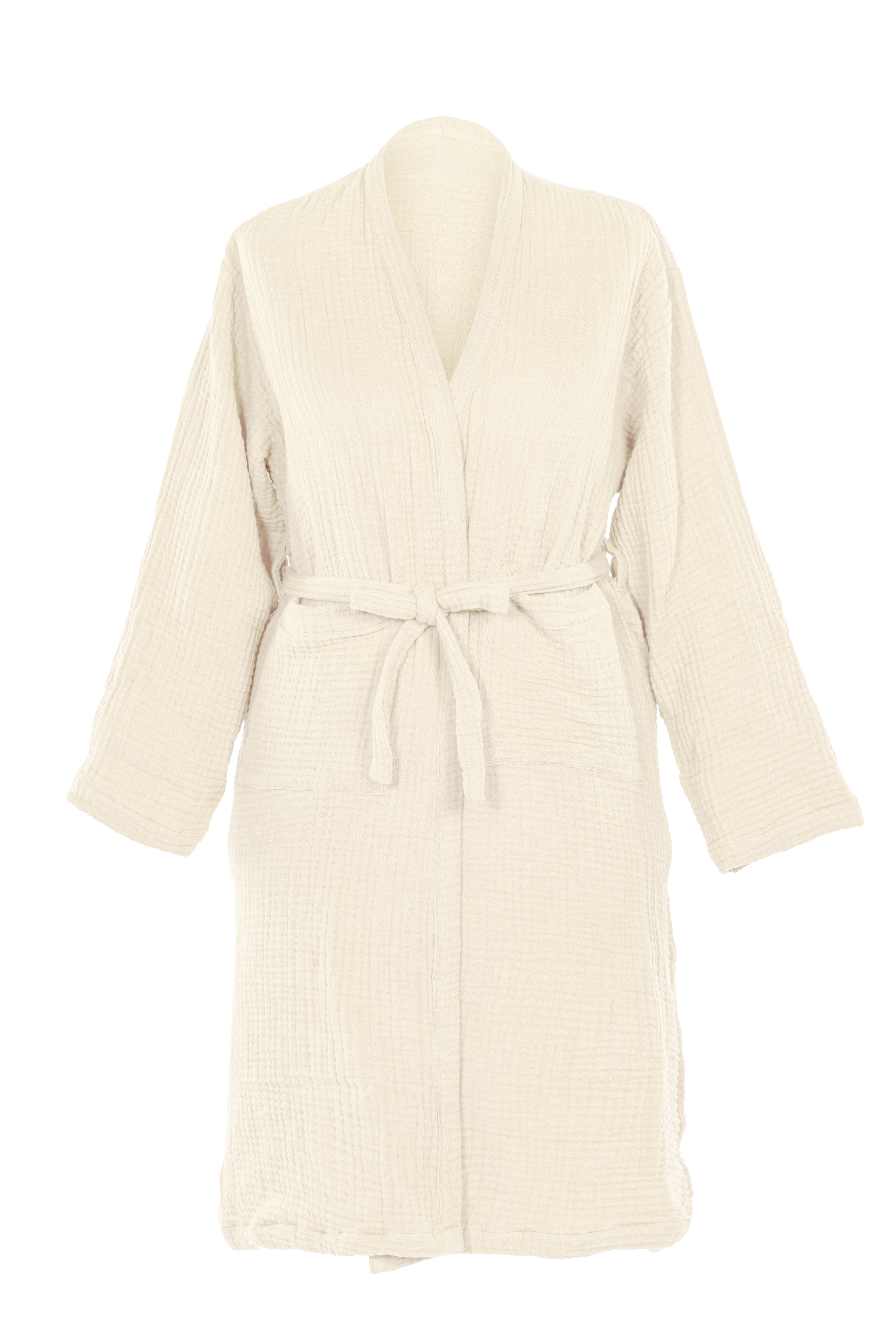 Bathrobe SUZETTE -  S/M - unisex, ivory