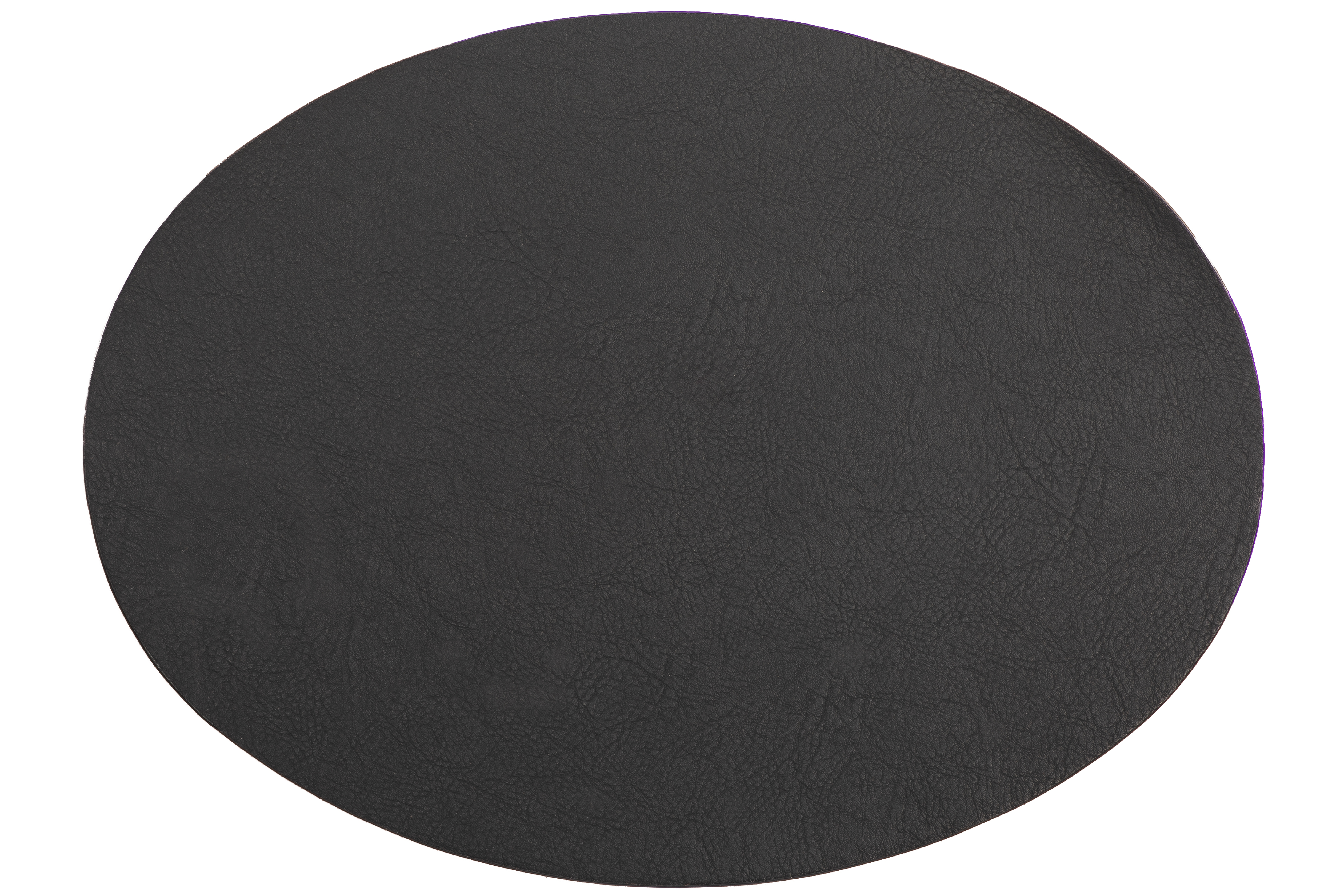 Placemat TROJA - oval - vegan leather - 33x45 cm, black