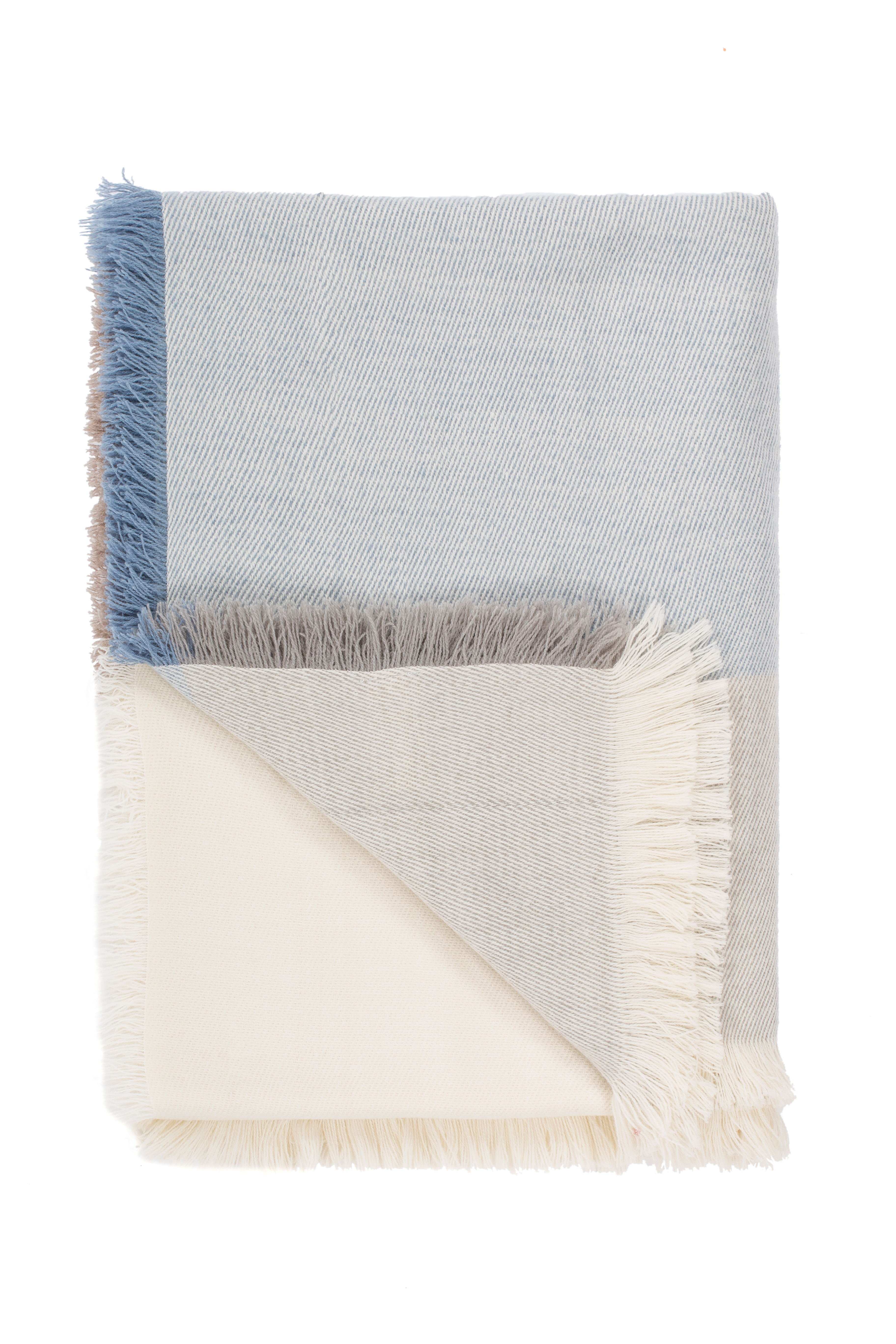Plaid acrylic STRIPE, 130x180cm, light blue