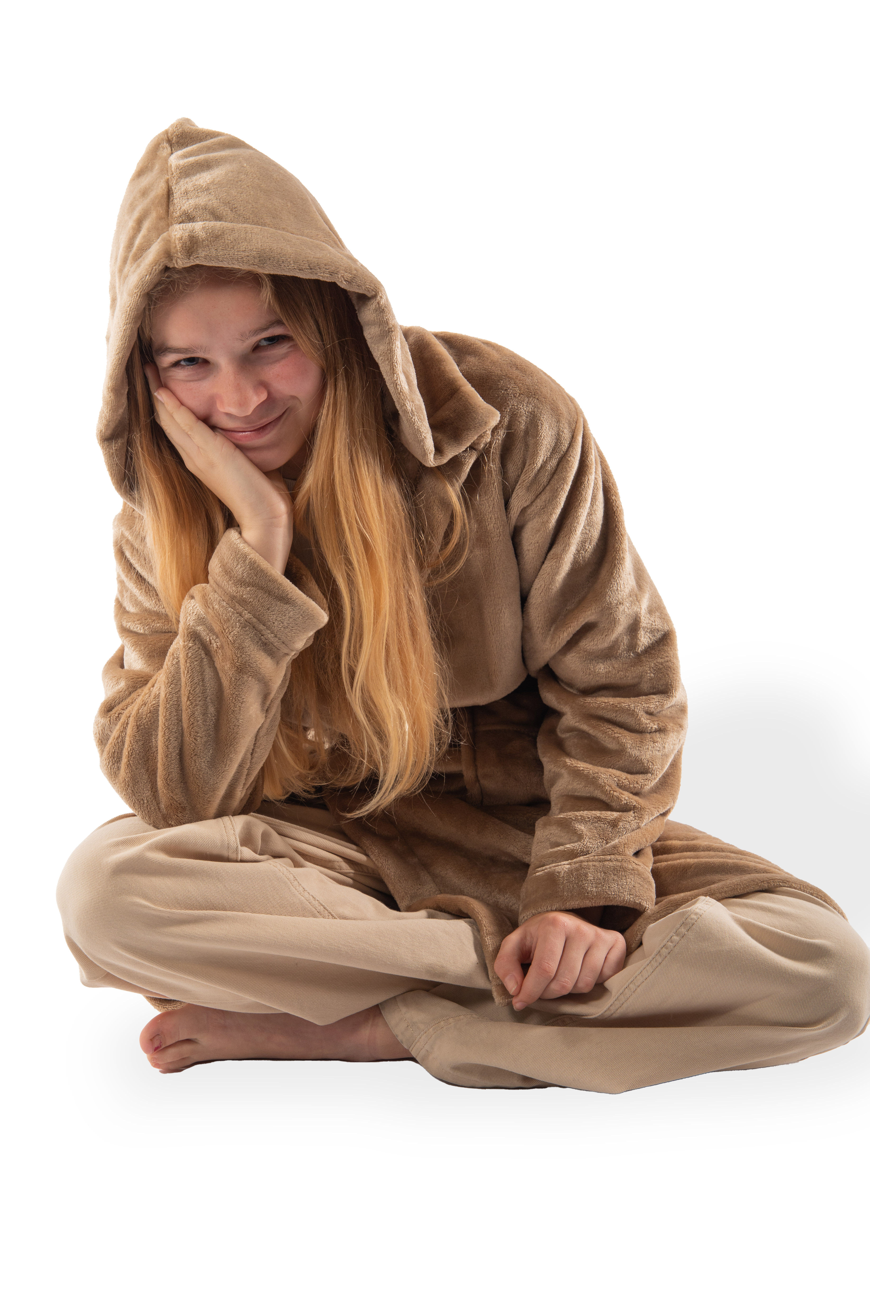 Peignoir COSY DELUX - 158/164, taupe