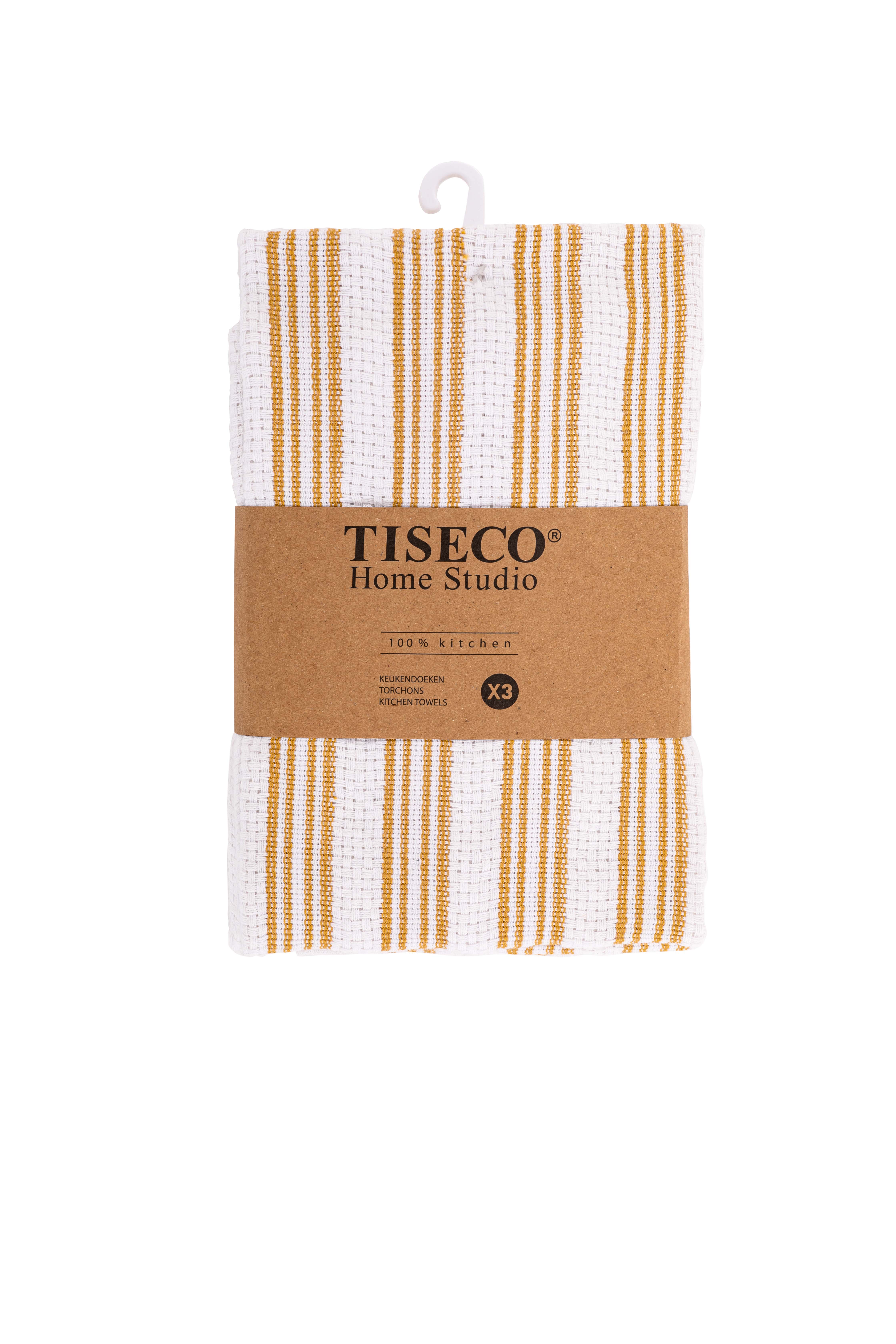 Kitchen towel BASKET WEAVE 50x70cm - set/3 - camel