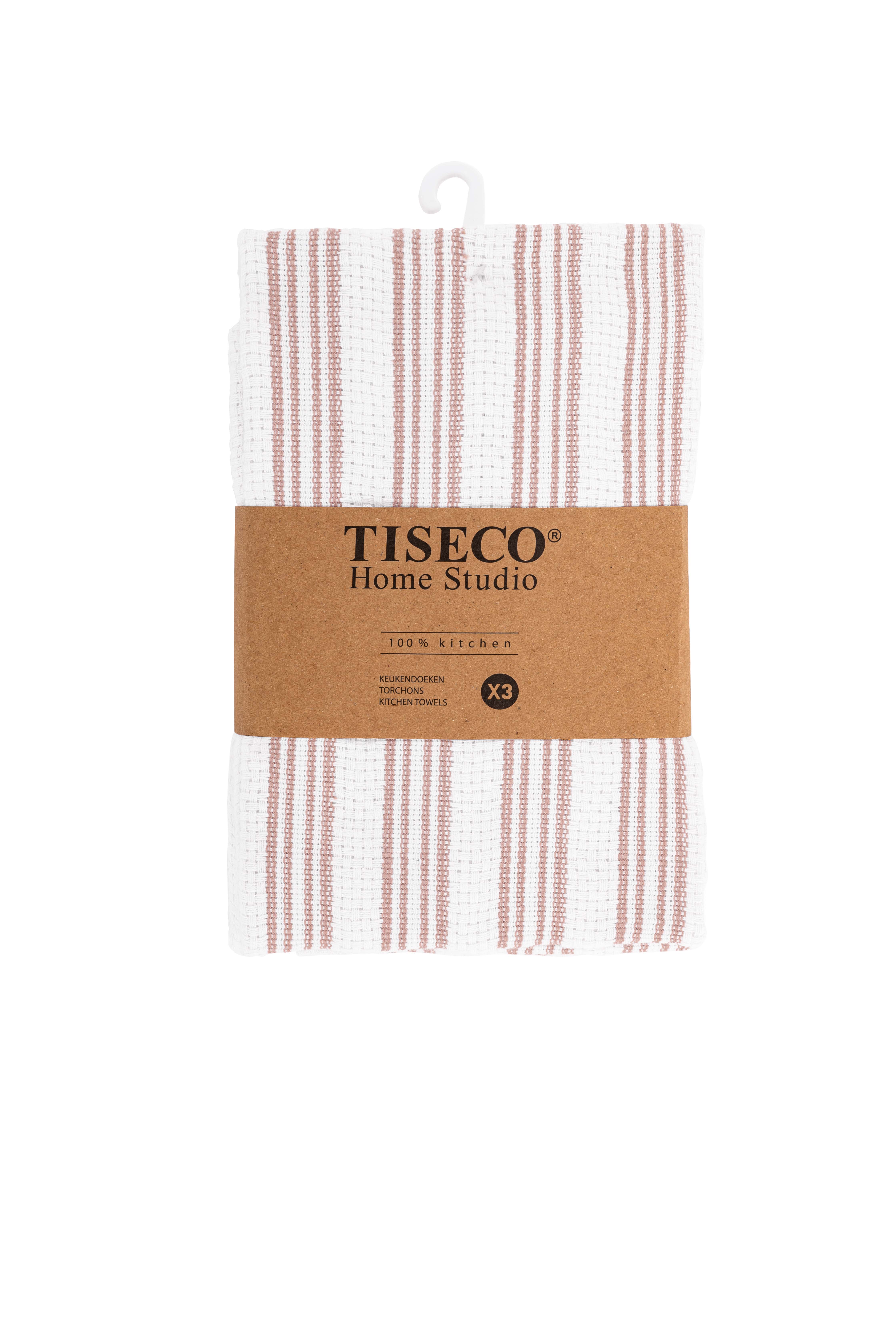 Torchon BASKET WEAVE - SET/3 - 50x70 cm, rose