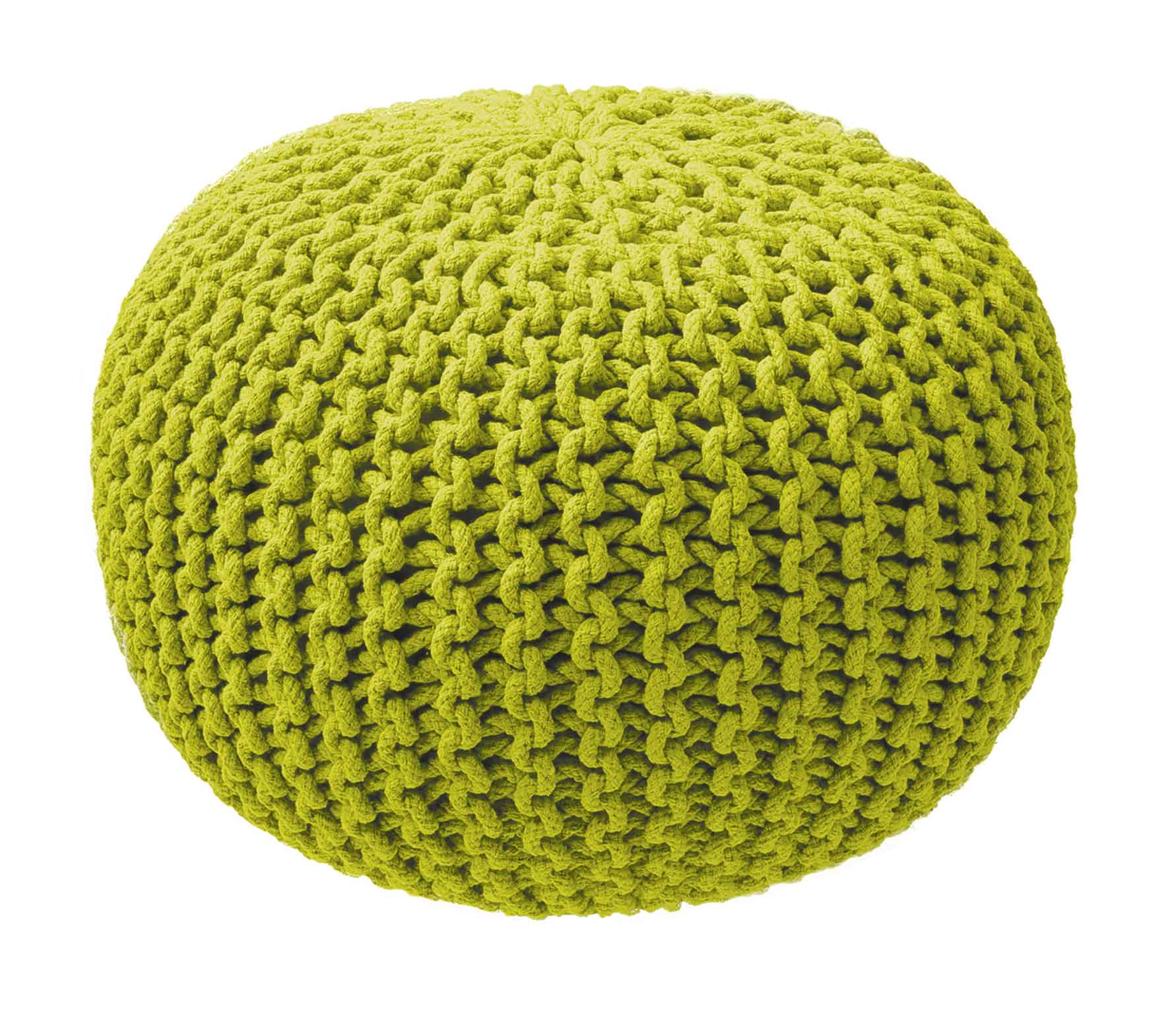 Knitted Pouf tender shoots (lime)