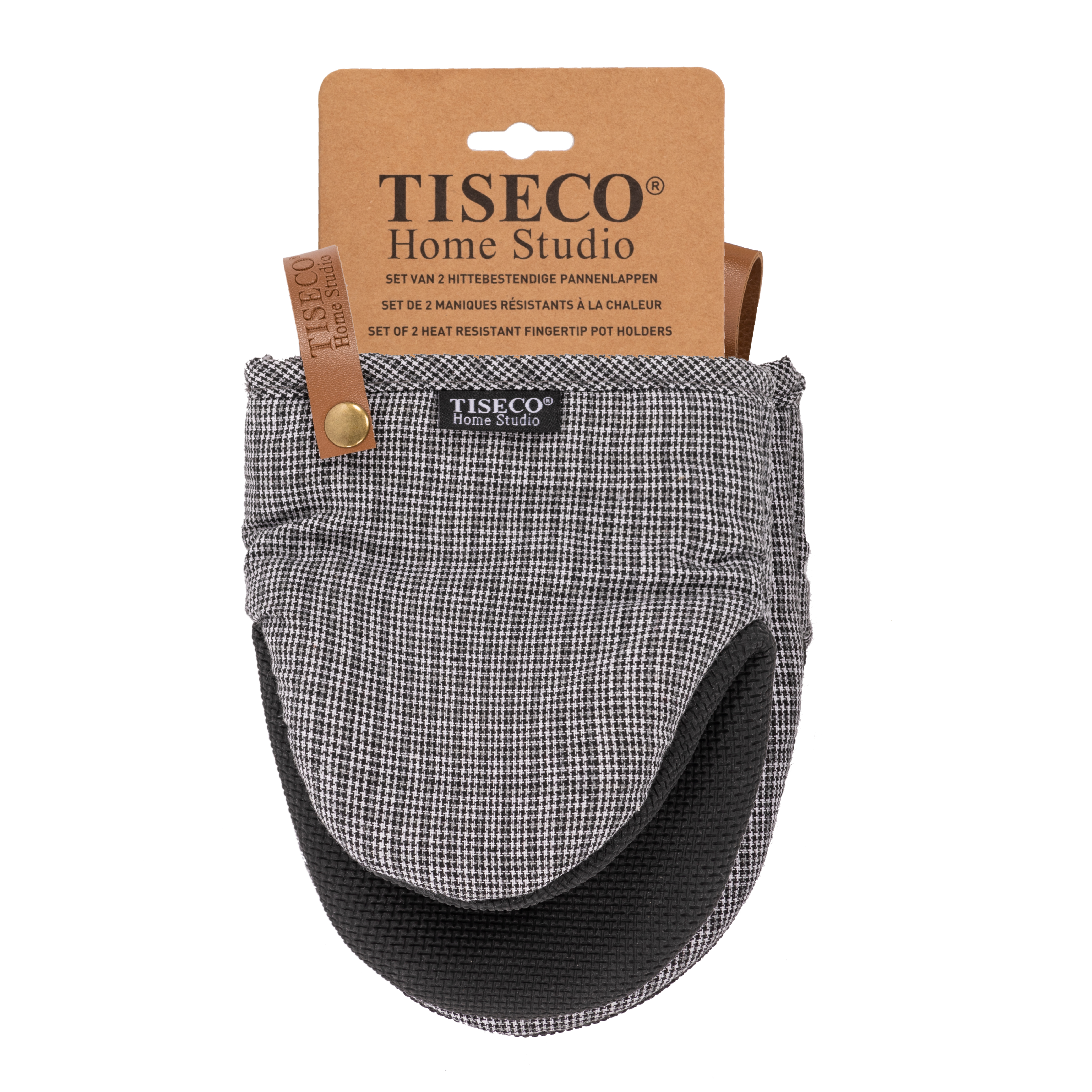 Gripper SHERLOCK HOUNDSTOOTH - SET/2 - 14x18 cm, zwart