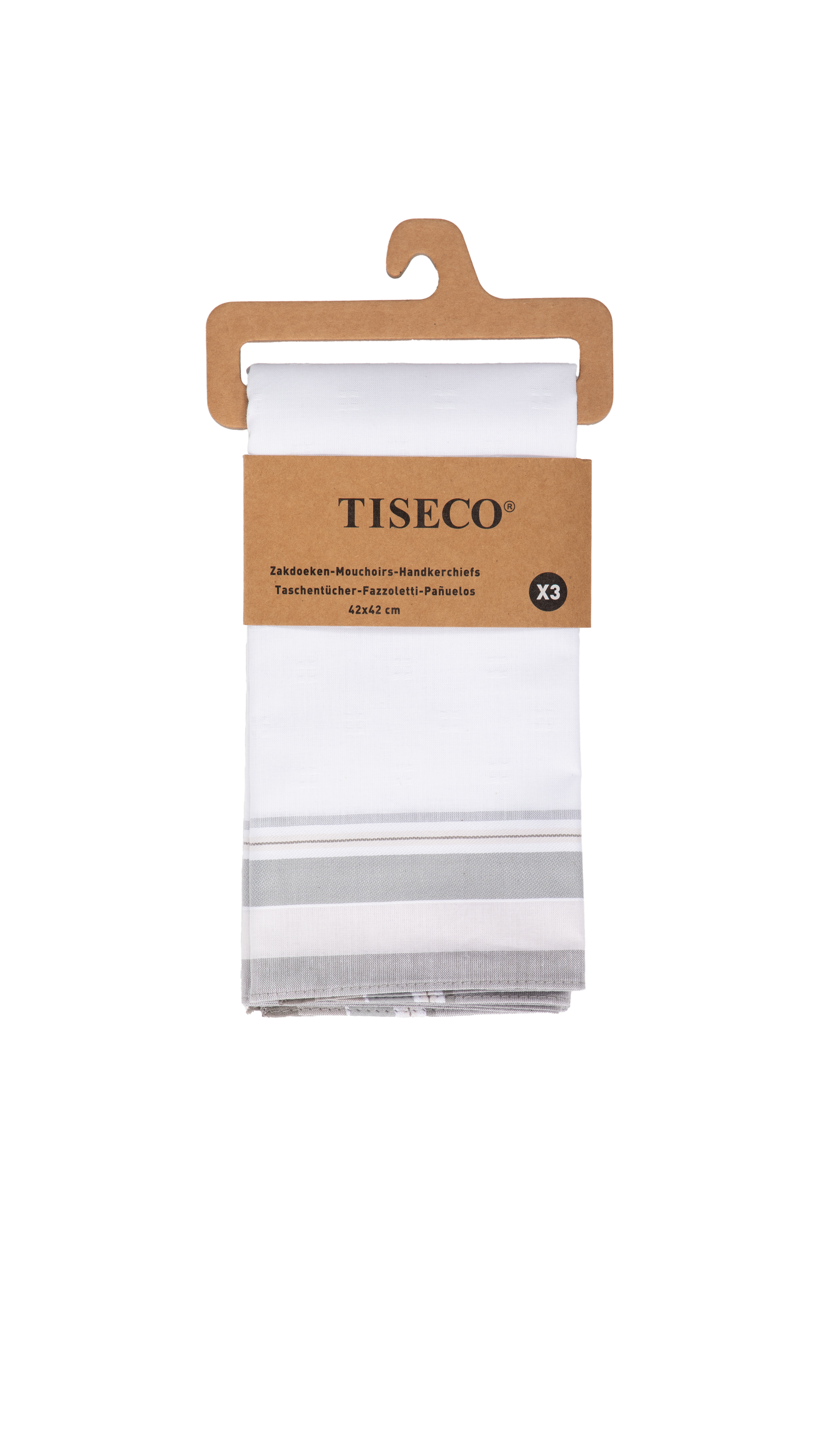 Men handkerchief REGAL 2 - SET/3 - 42x42 cm, taupe