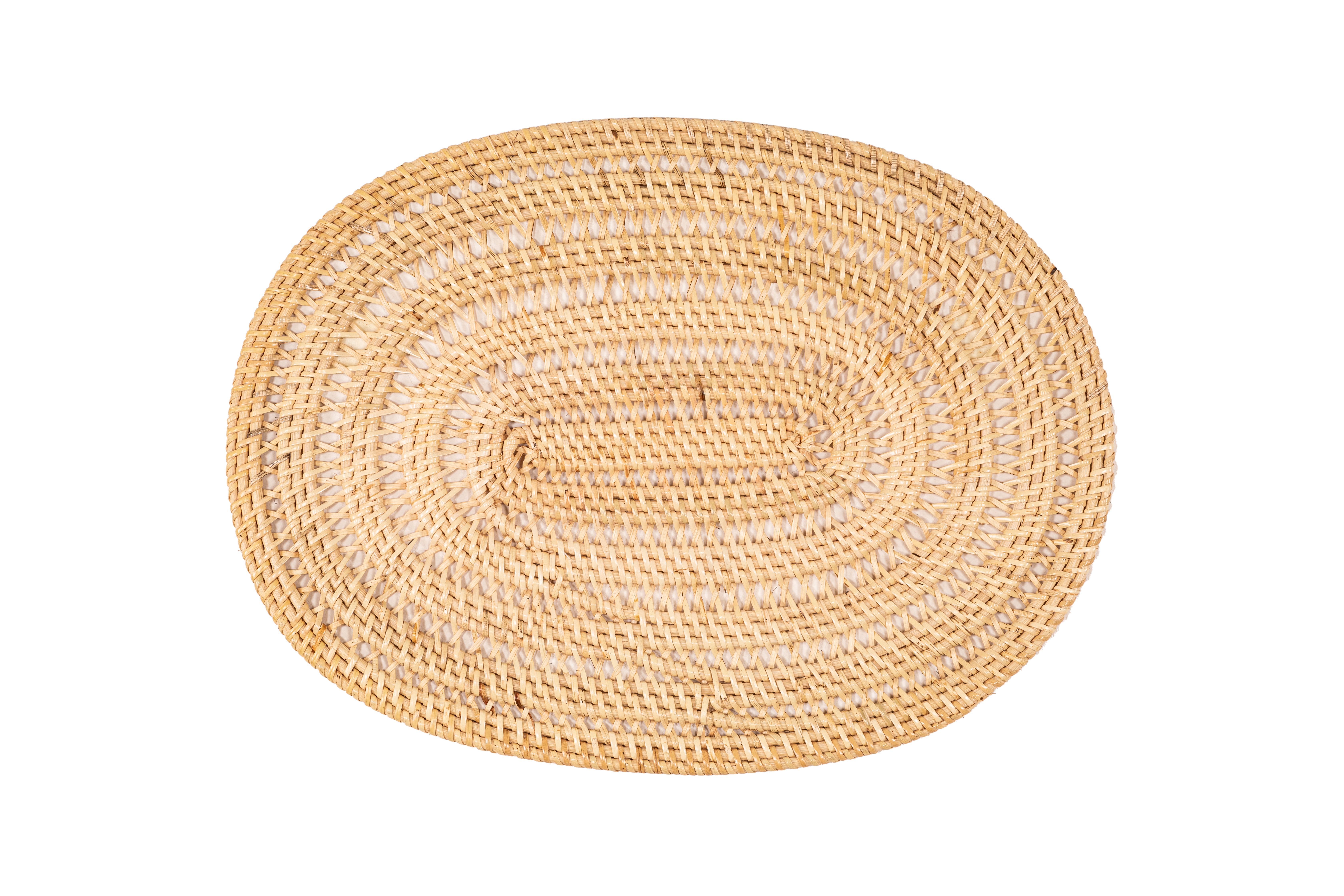 Placemat rattan 30x40 cm - oval, SPIRAL, natural