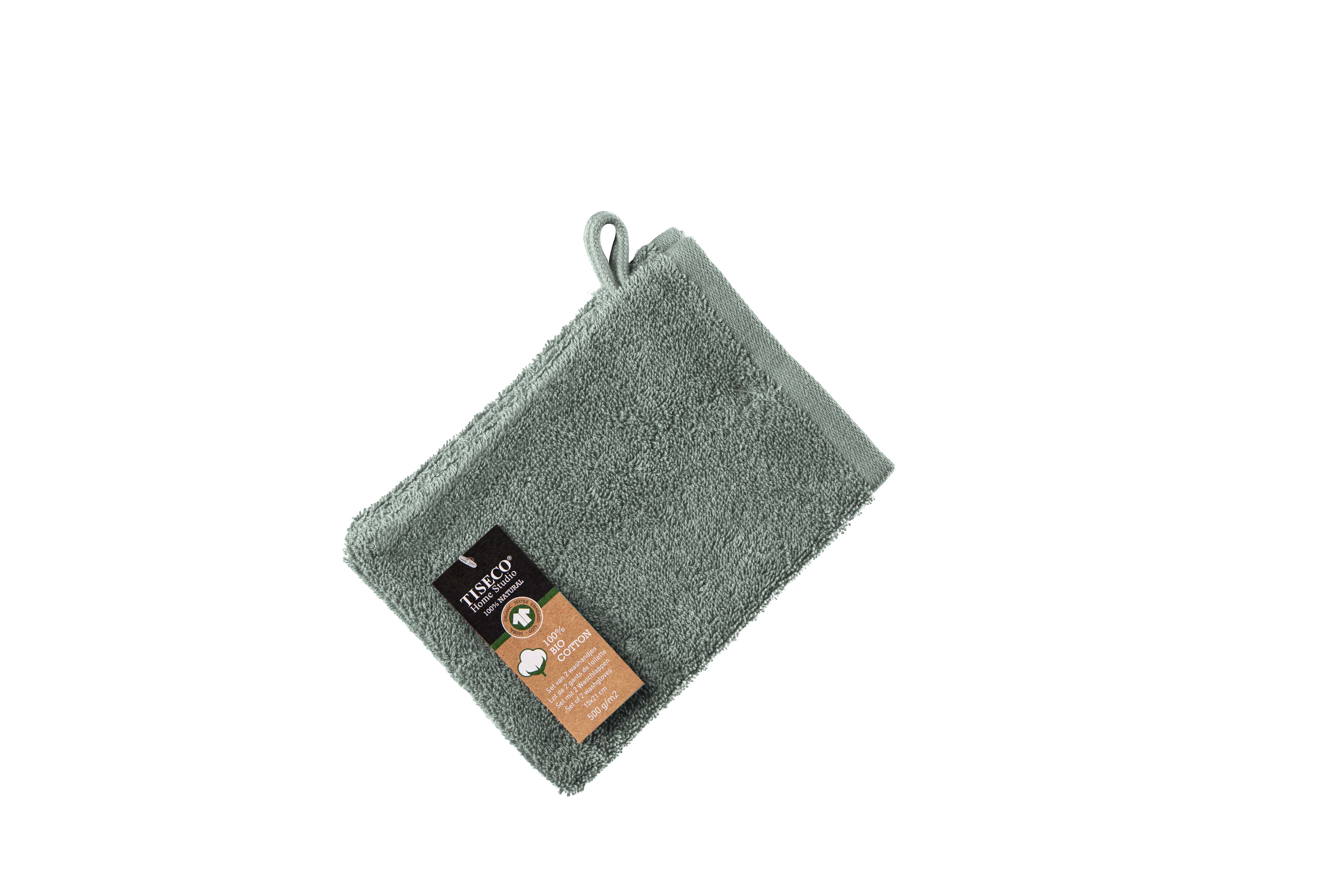 Washandje EDEN 15x21cm, sage green set/2