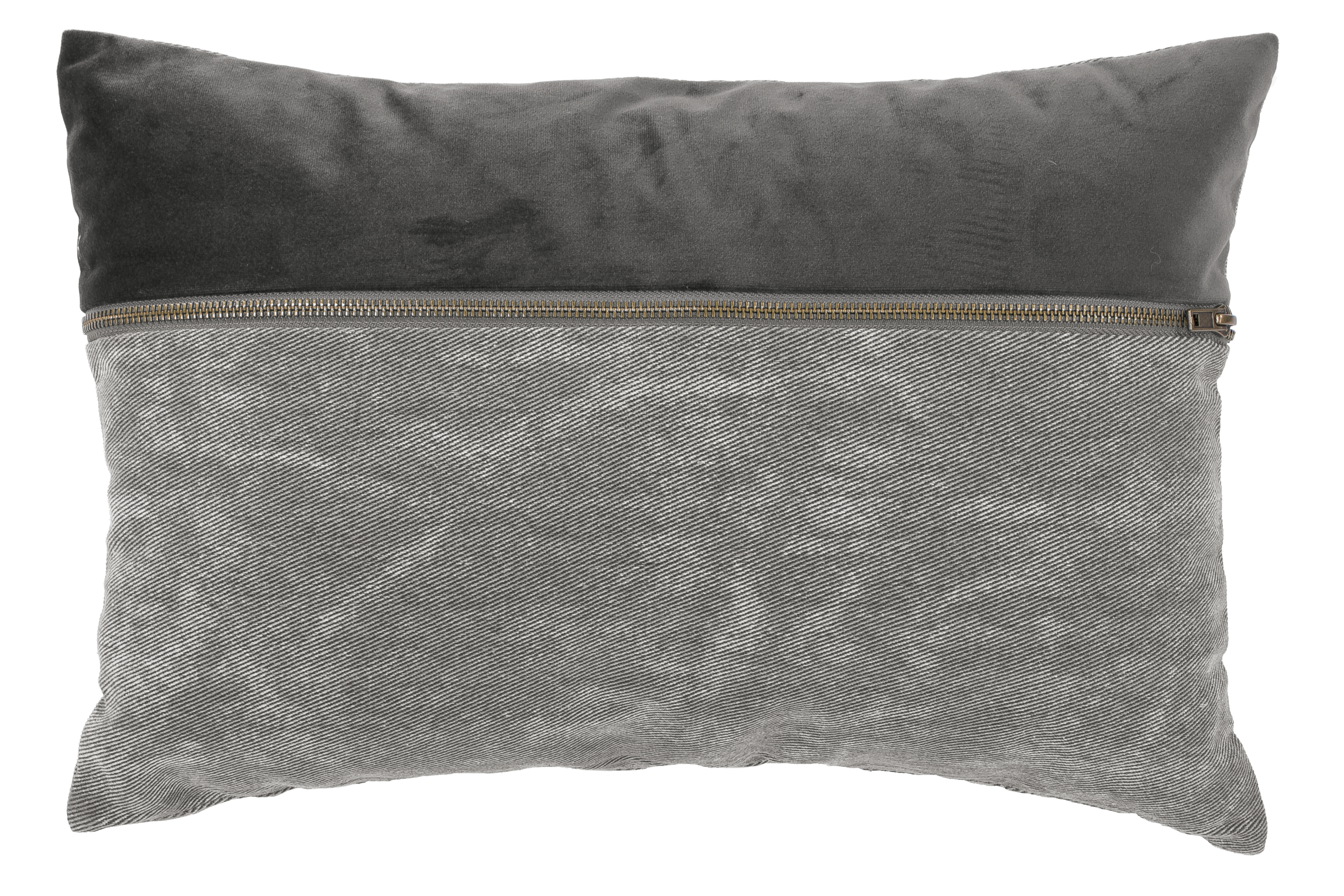 Cushion (filled) VELVET MIX - CHESTER 30x45cm, grey dark