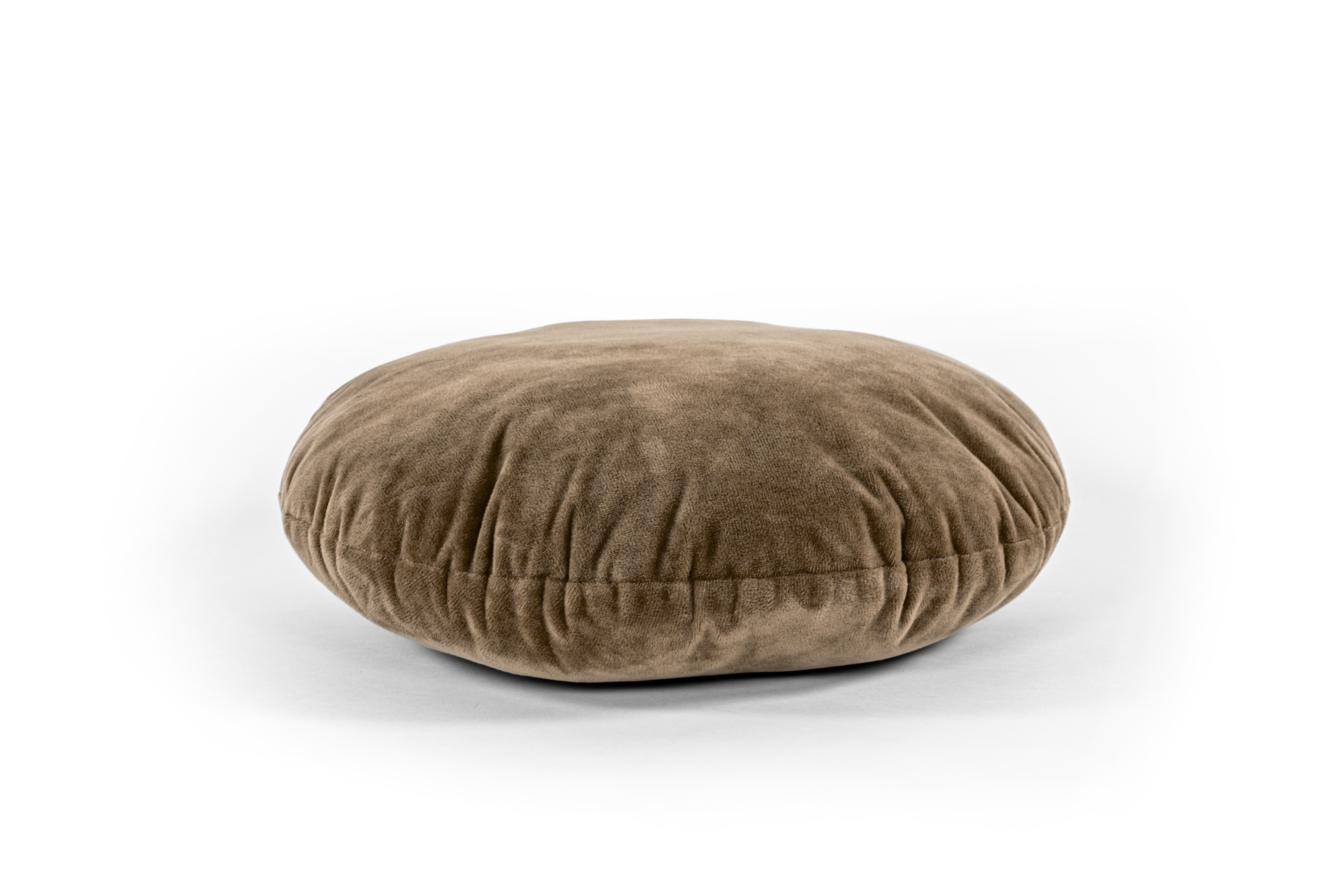 Cushion (fillled) Crystal Velvet dia 38 cm, taupe