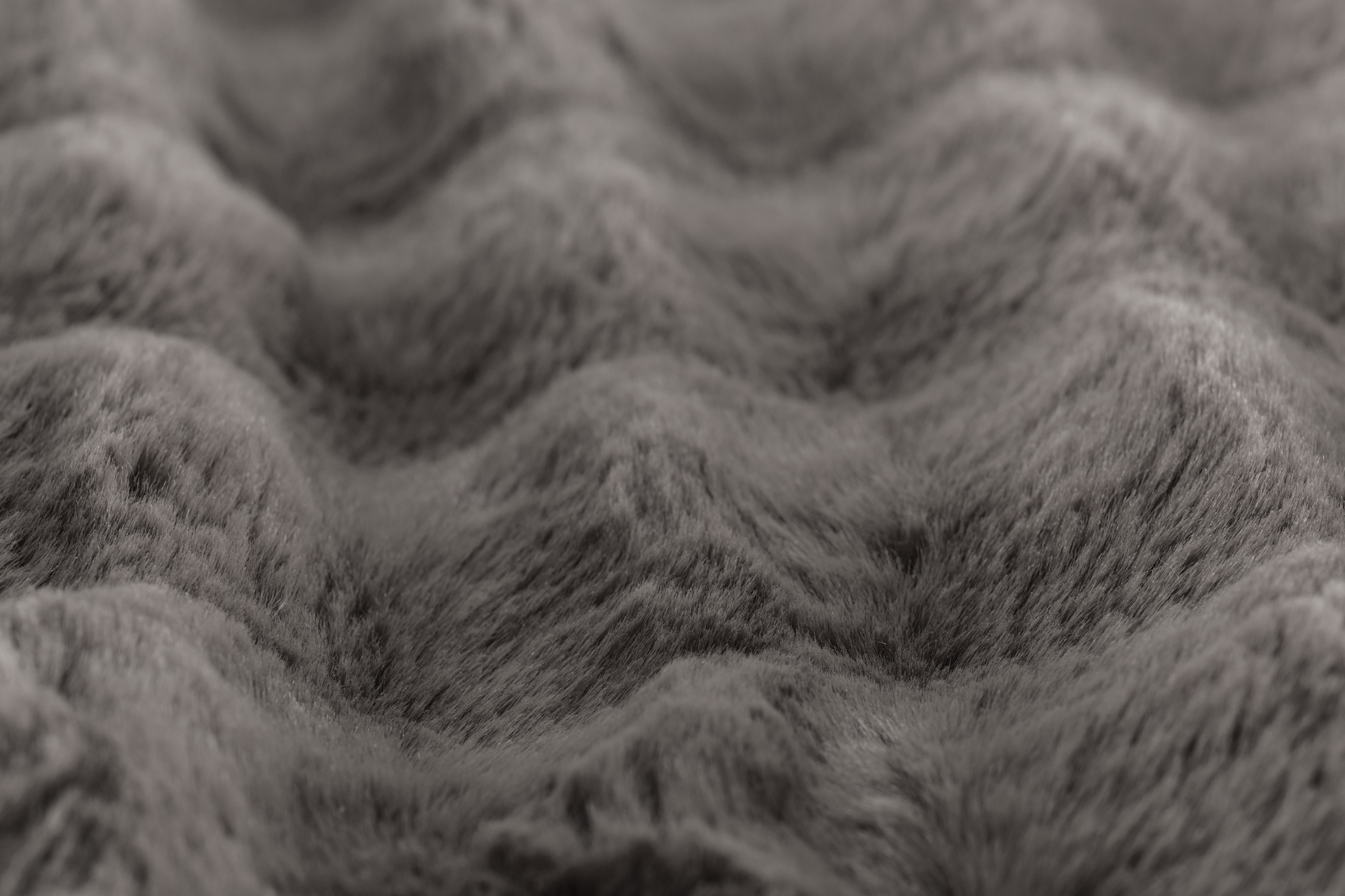 Kussen (gevuld) Bubble rabbit fur - 45x45cm, grey