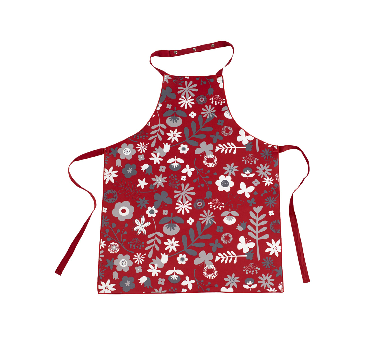 Apron floral CC neoprene +pressbutton 63x80cm, red, 2mm phot