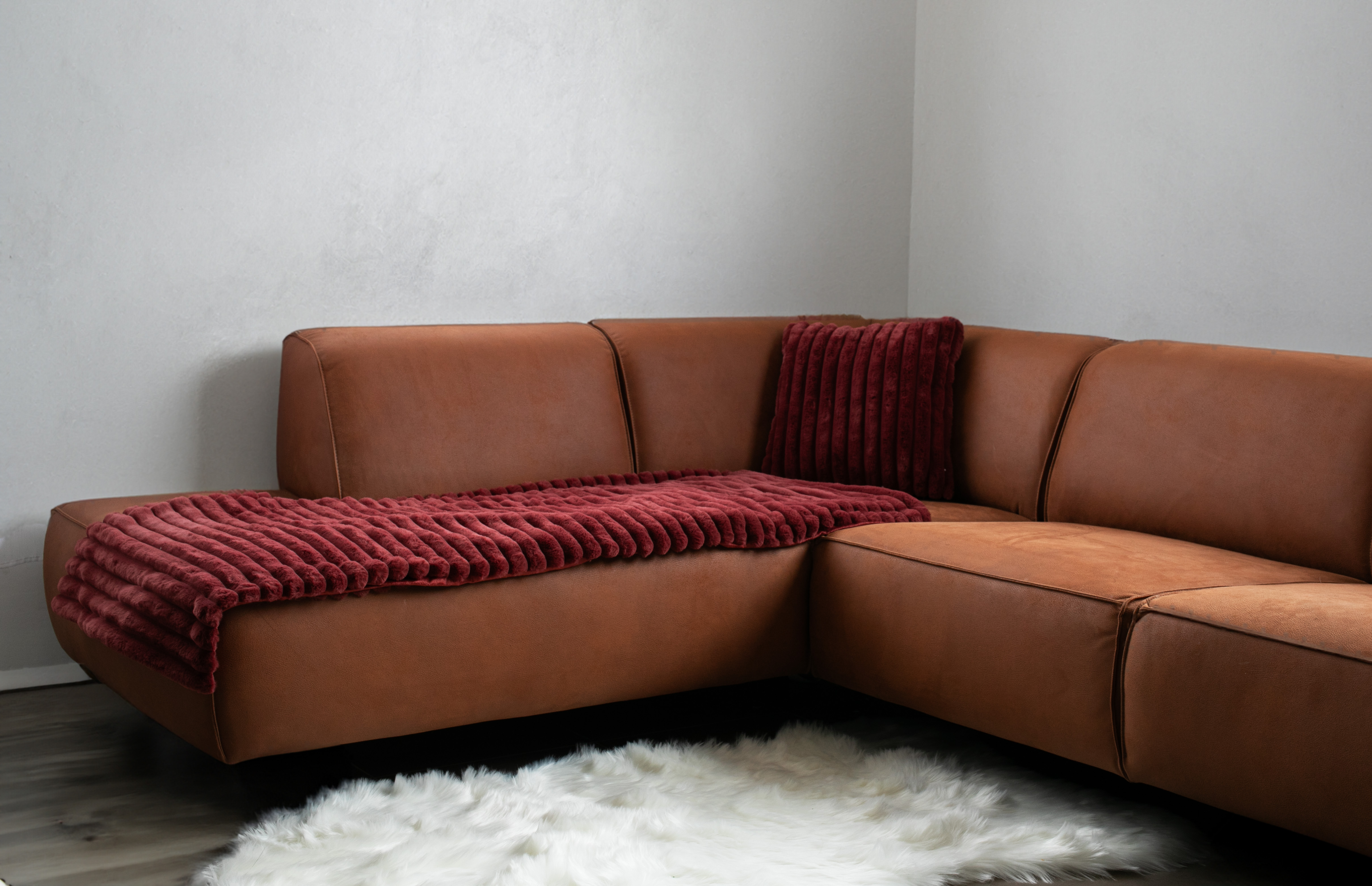 Plaid RABBIT STRIPE - 130x170 cm, rouge