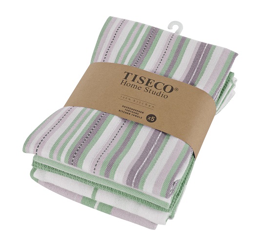 Kitchen towel 50x70cm - green, set5, + open hook