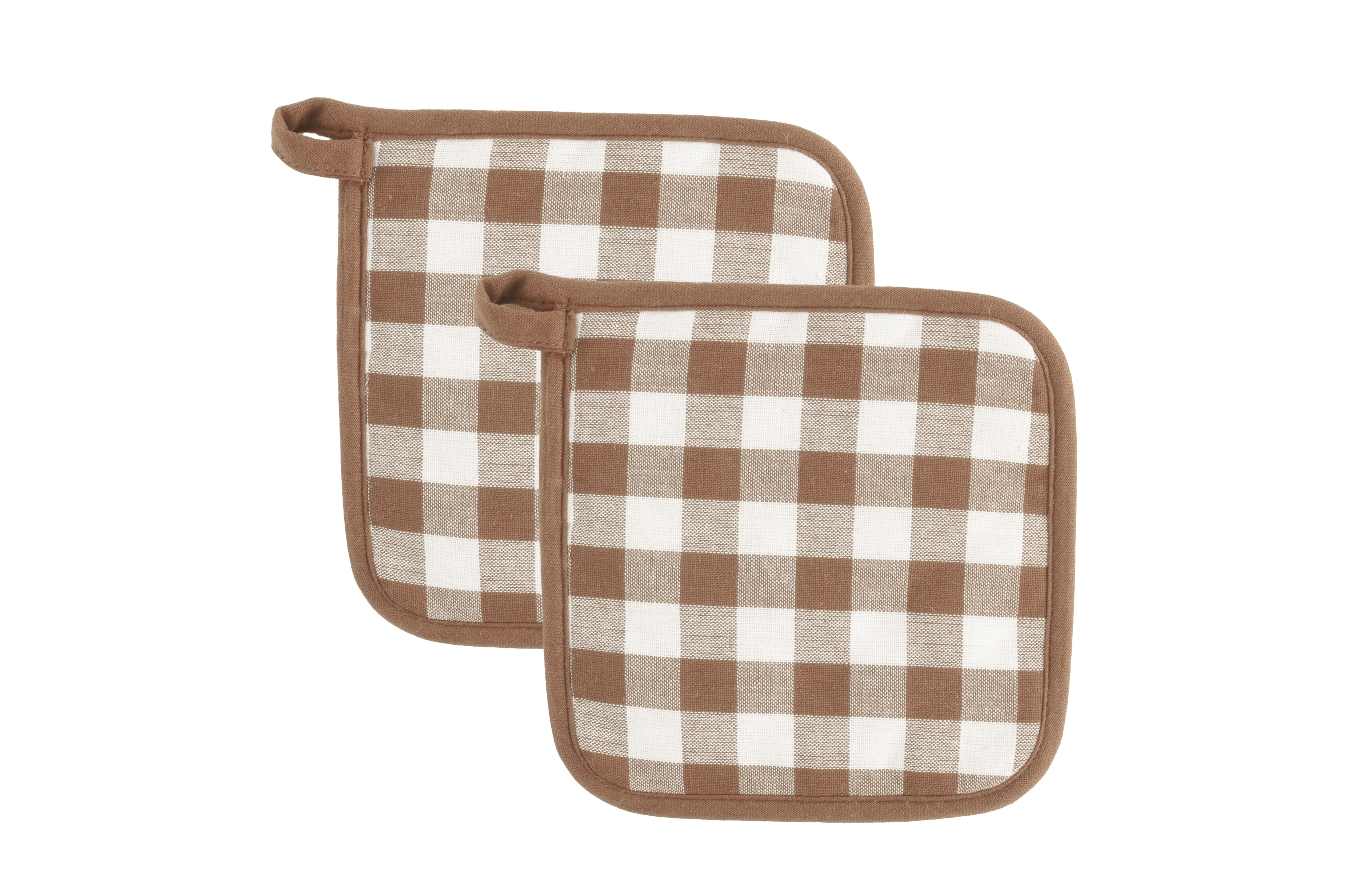Manique GINGHAM - SET/2 - 20x20 cm, cognac
