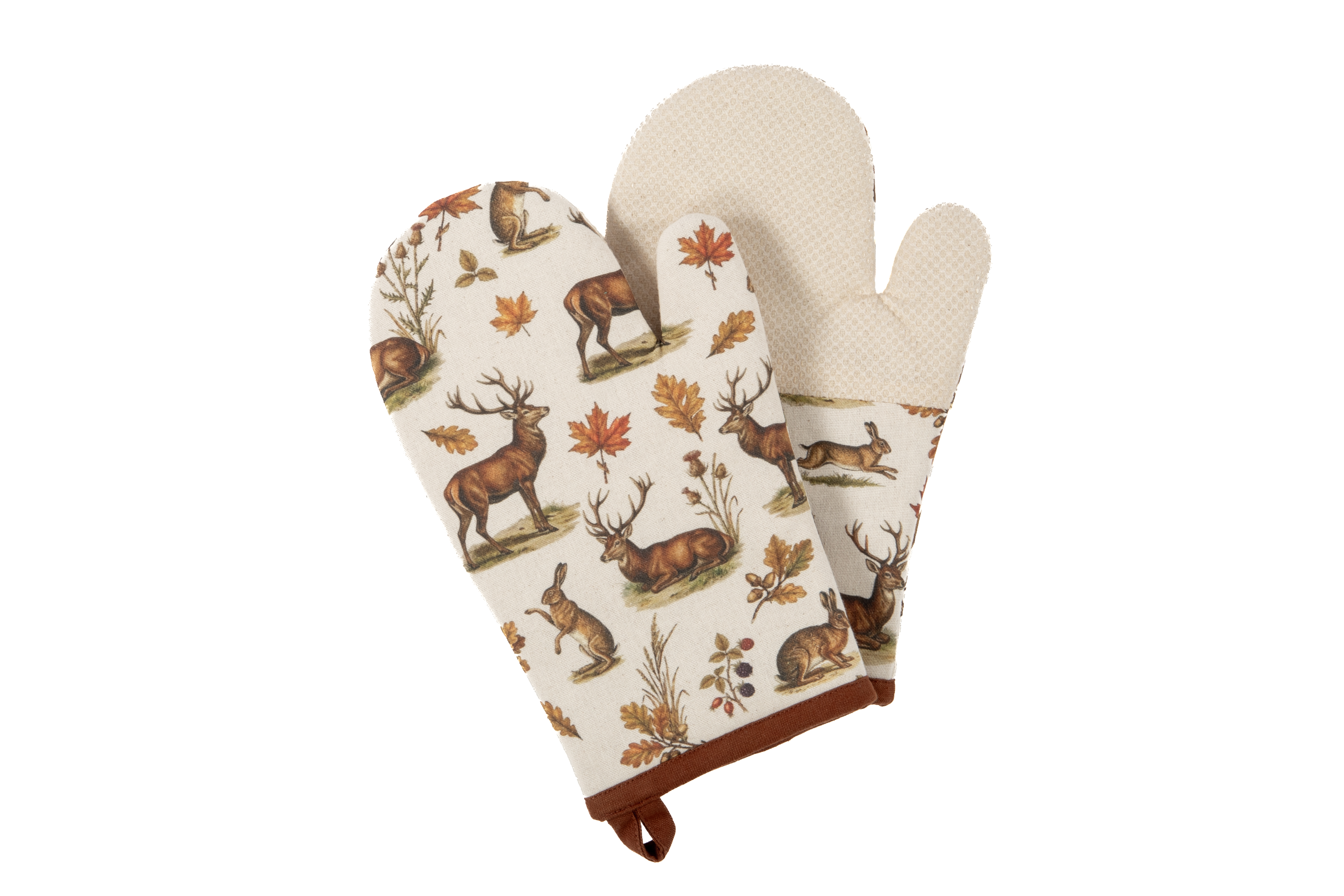 Oven glove (1L+1R) VIVA, 18x28 cm, deer & hare
