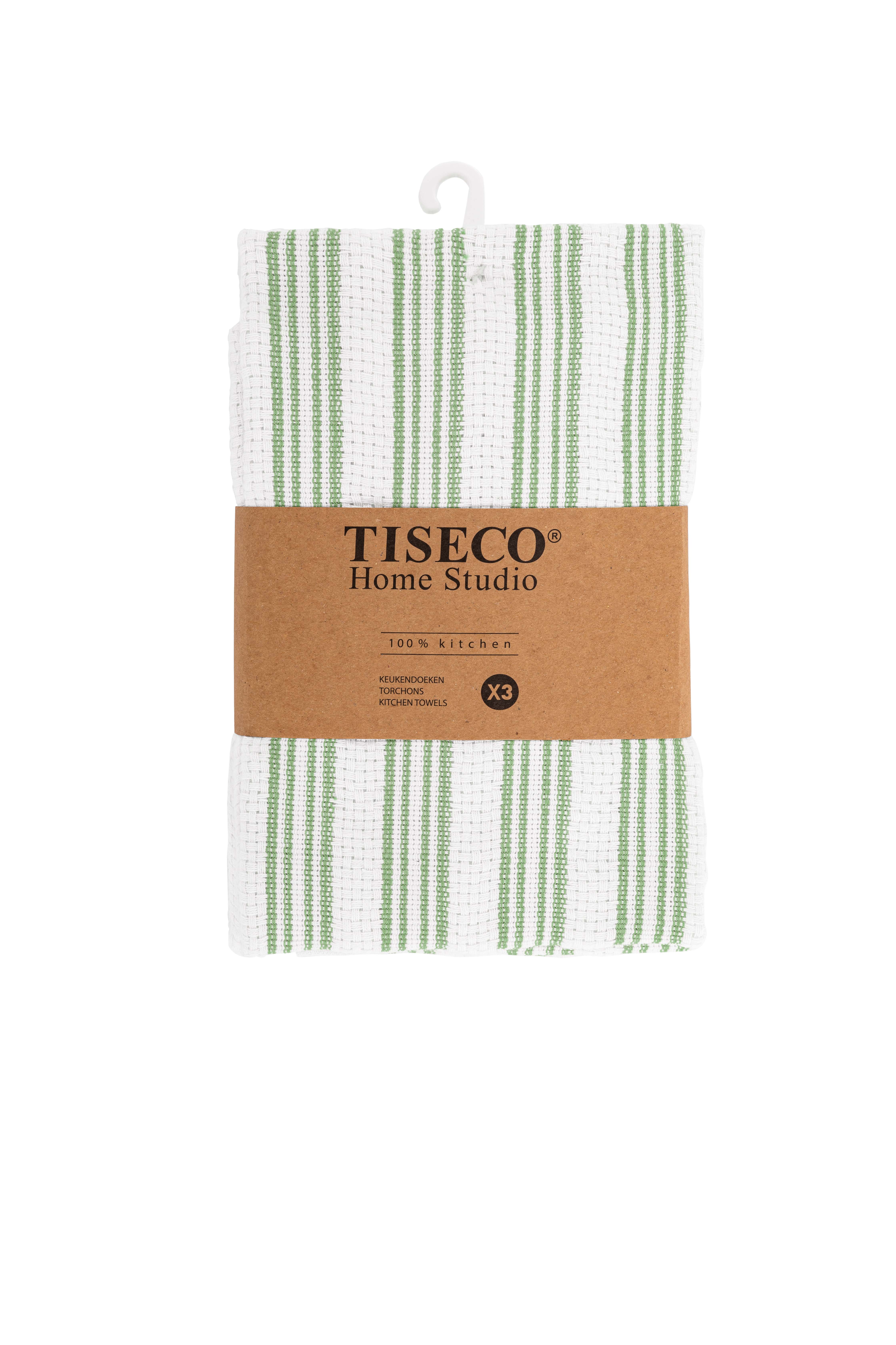 Torchon BASKET WEAVE - SET/3 - 50x70 cm, vert
