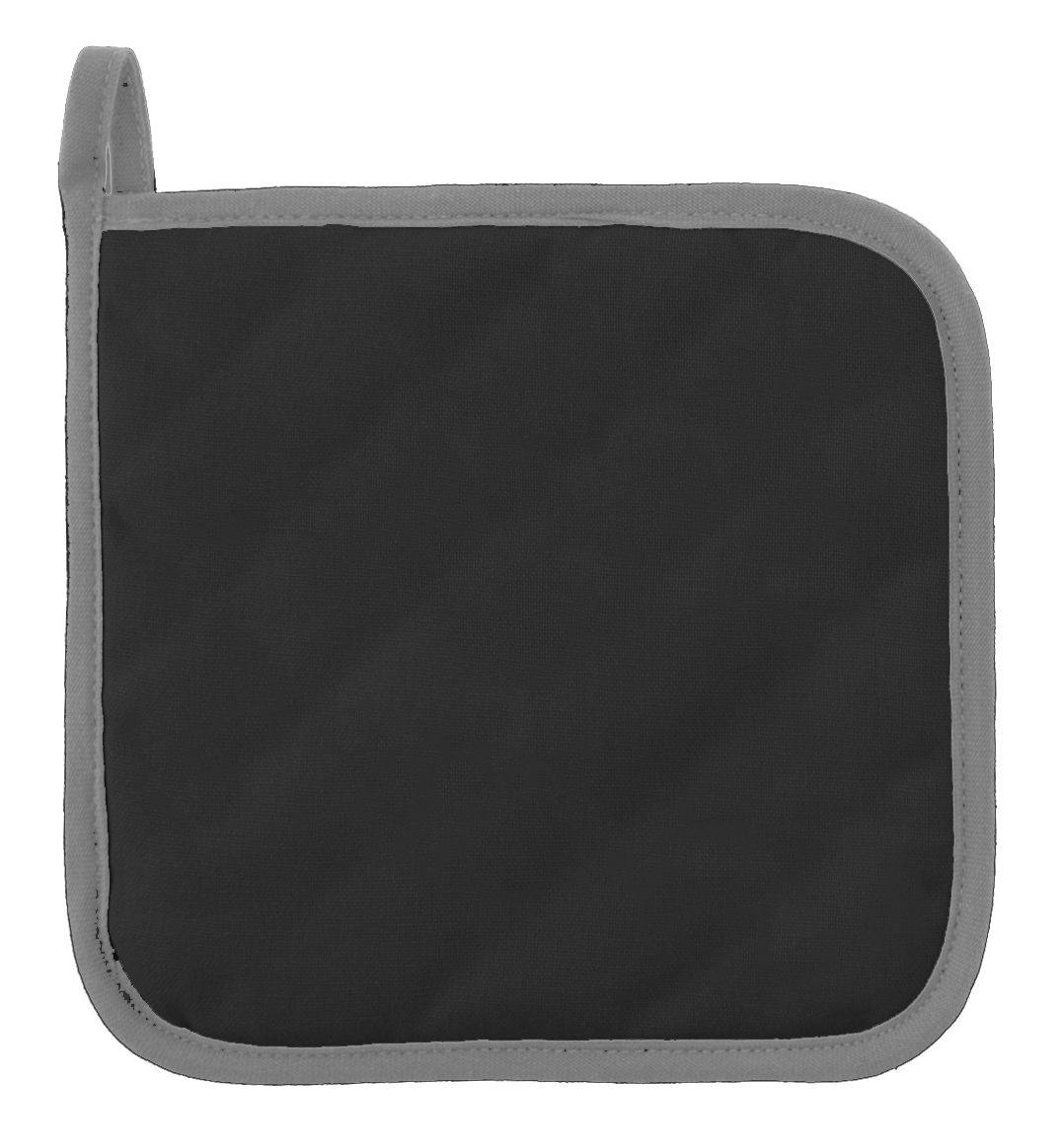 Potholder solid 20x20, J-hook, black, set2