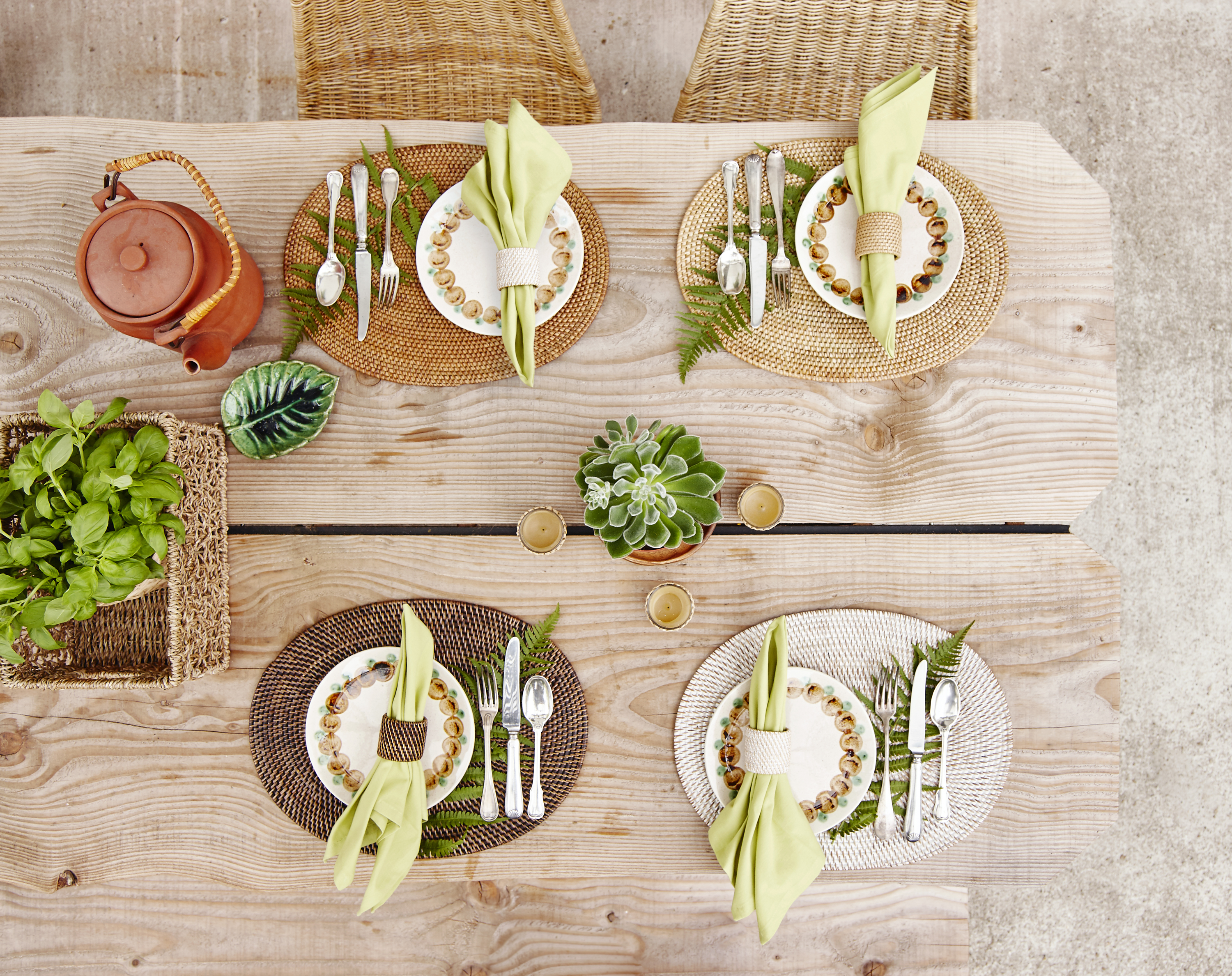 Napkin rings RATTAN  - SET/4 - 4,5x5 cm, white