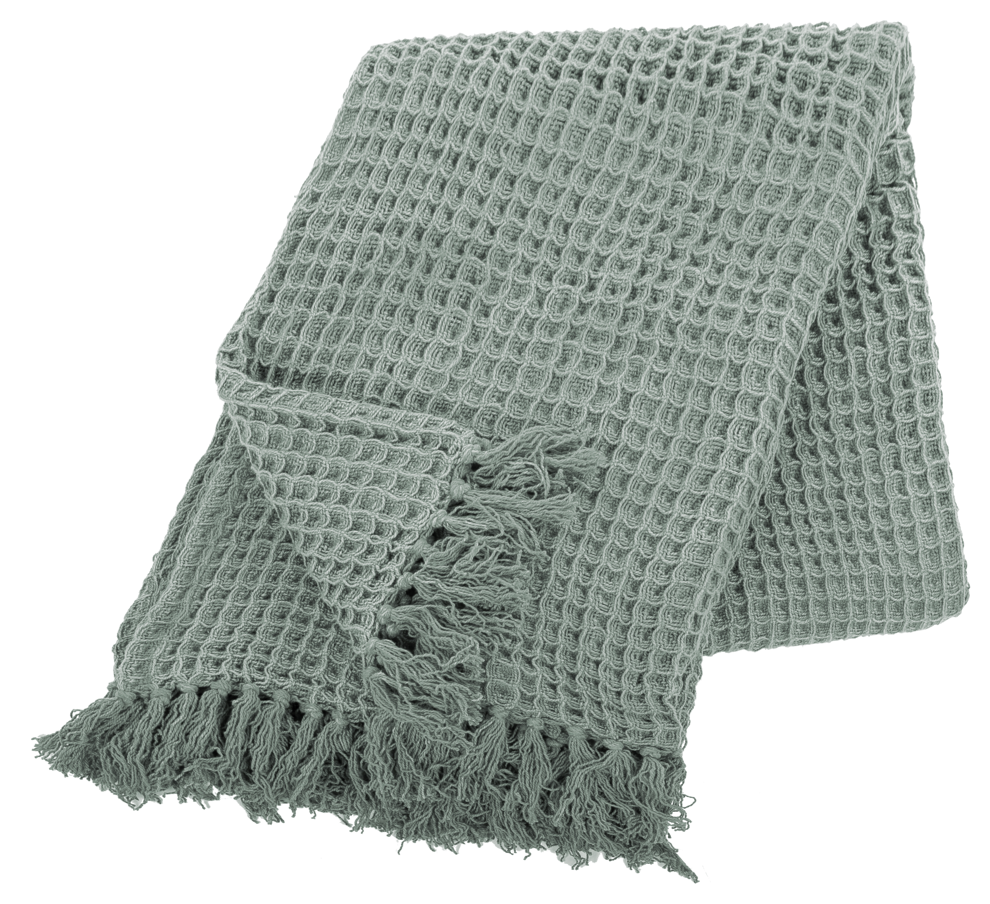 Plaid cotton WAFFLE 130x170cm, stone green