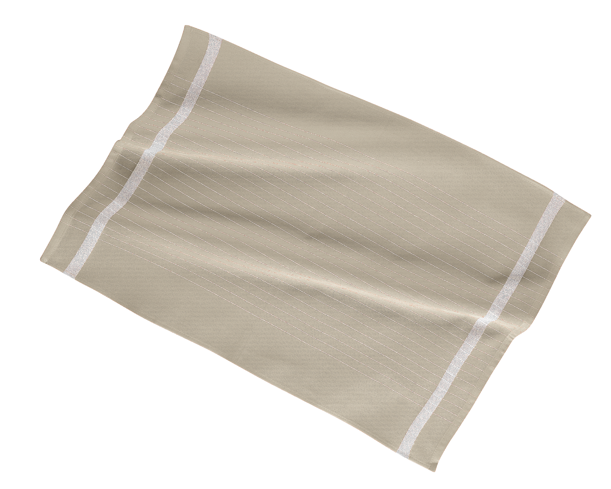 Keukenhanddoek 50x70cm, set3,stripe coloured center, sand