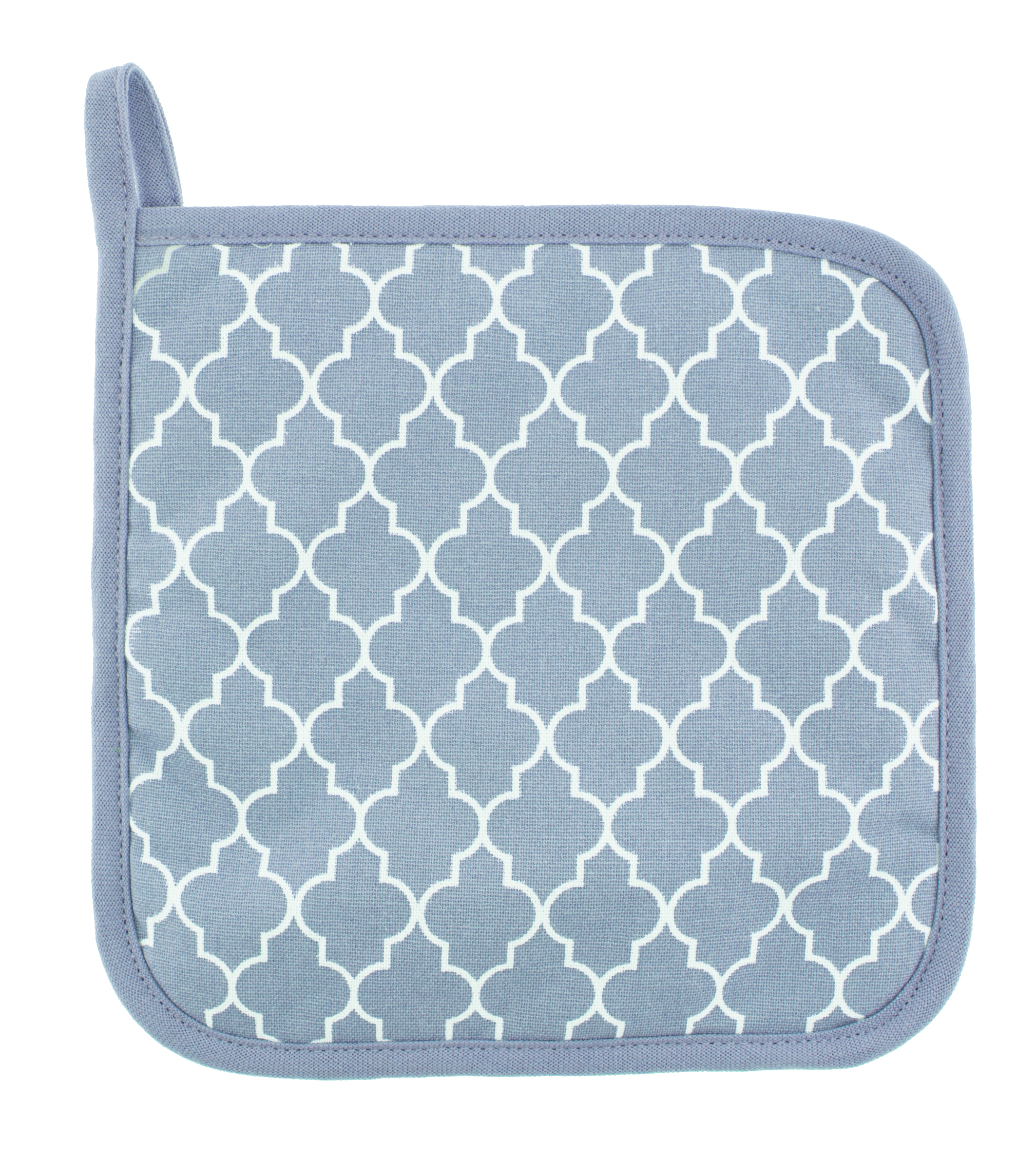 Manique geo arabesk 20x20 sur cintre, soft blue set2