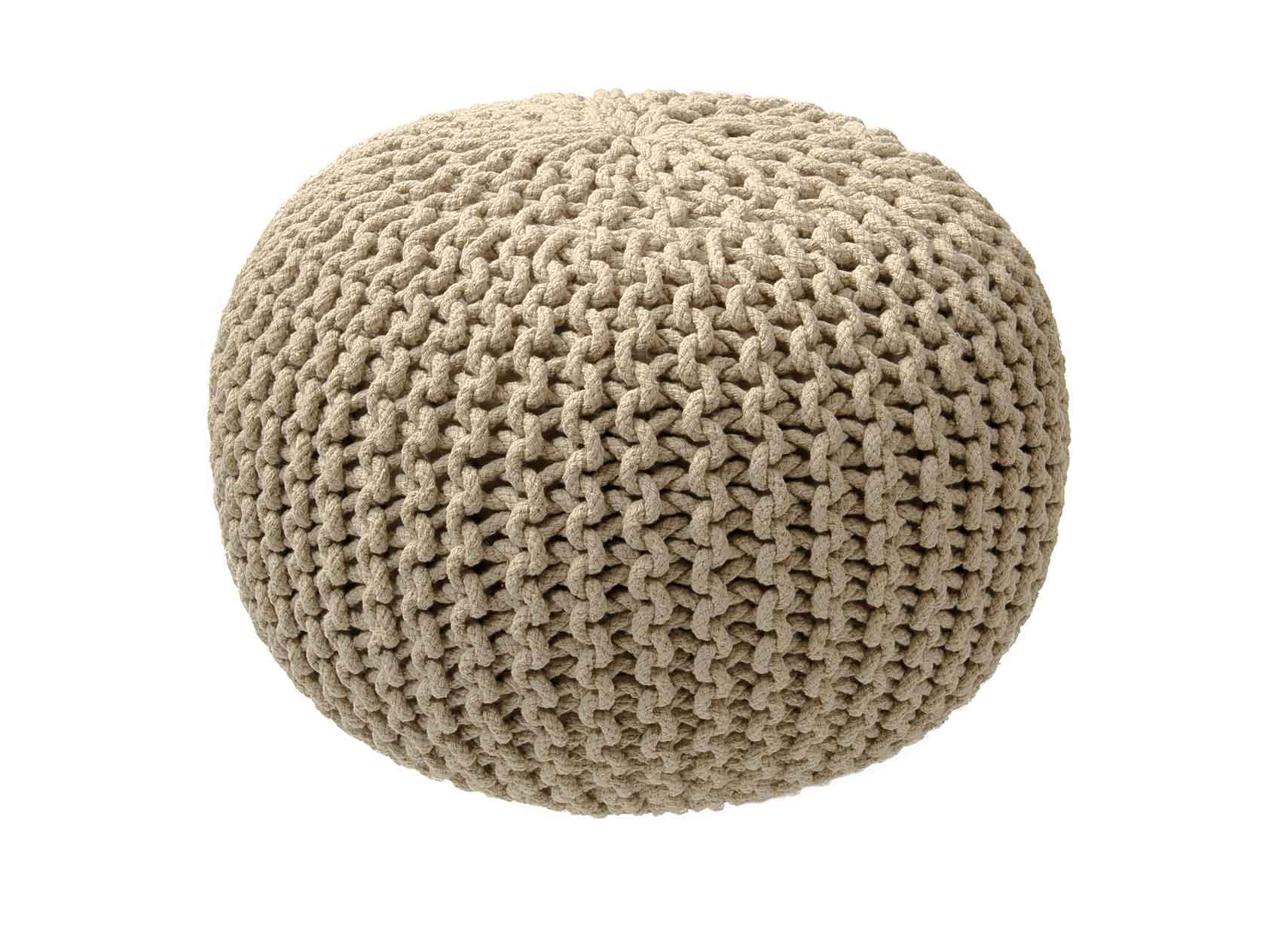 Knitted Pouf zand