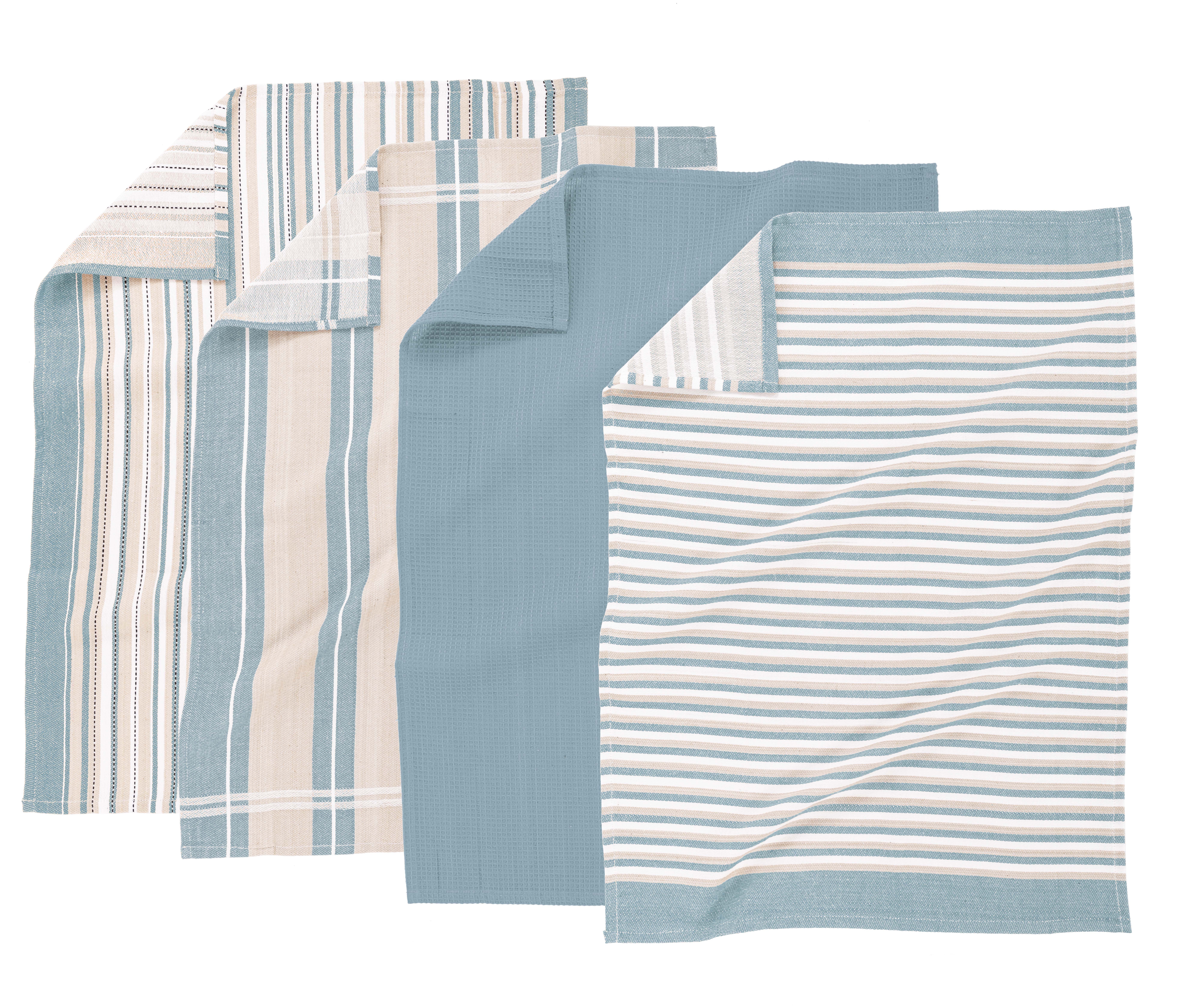 Torchon MULTILINES - SET/4 - 50x70 cm, bleu clair
