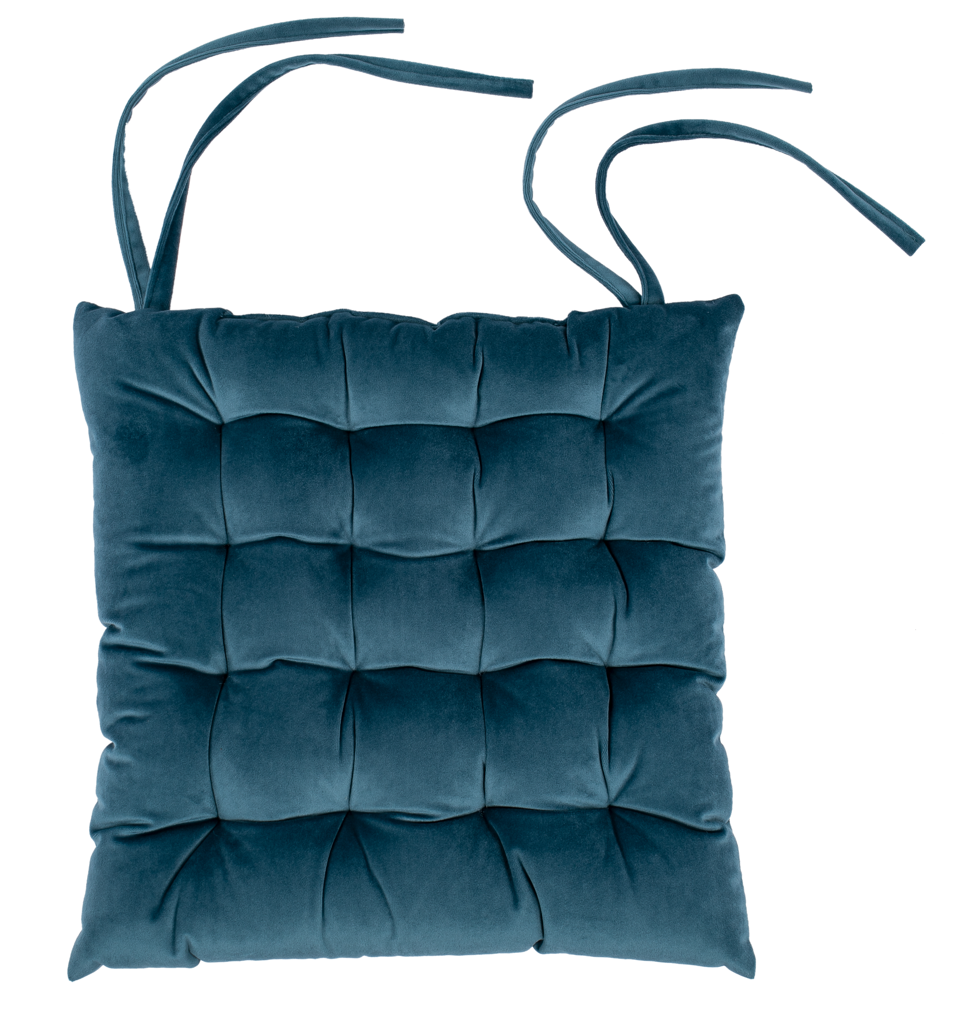 Galette de chaise Microvelvet 37x37cm - 16 thuck, coral blue