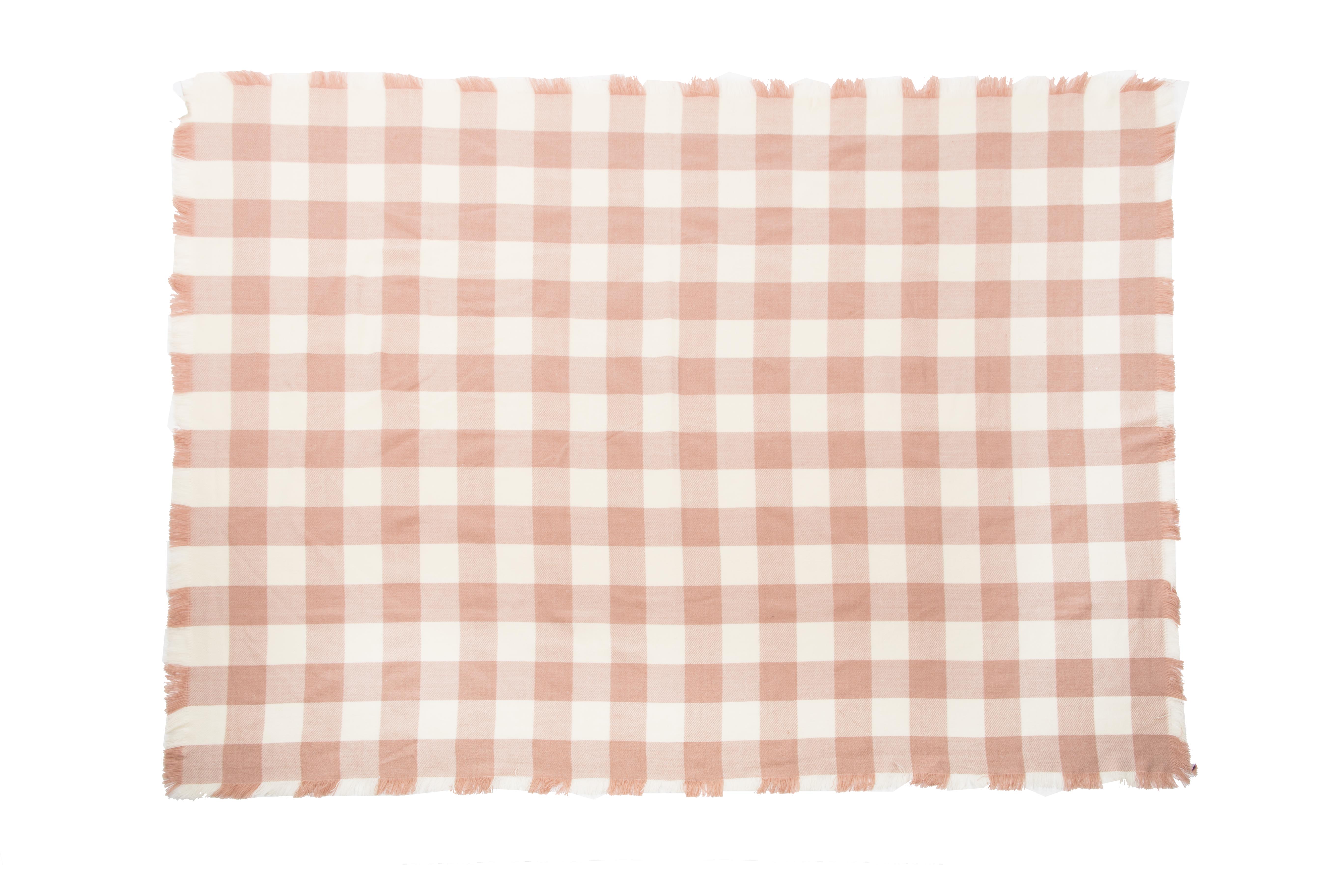 Plaid acrylic CHECK, 130x180cm, pinkwhite