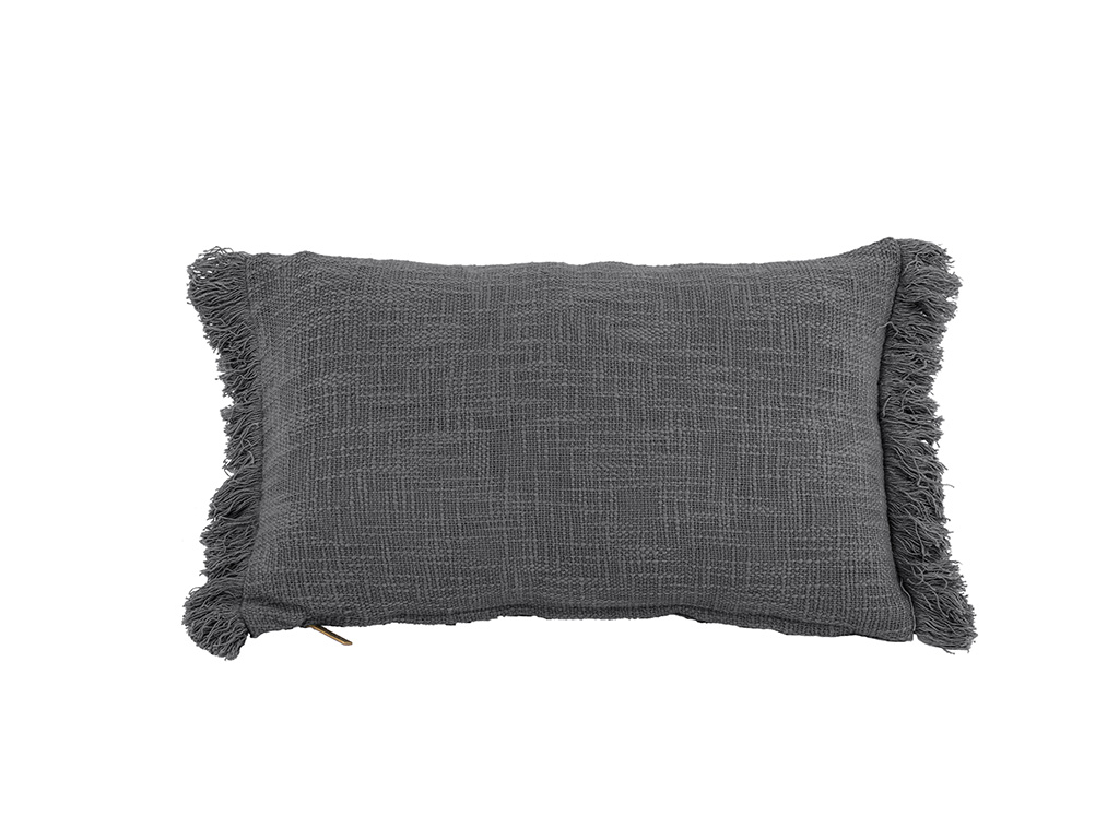 Cushion (filled) COTTON SLUB SOLID 30x50CM, grey