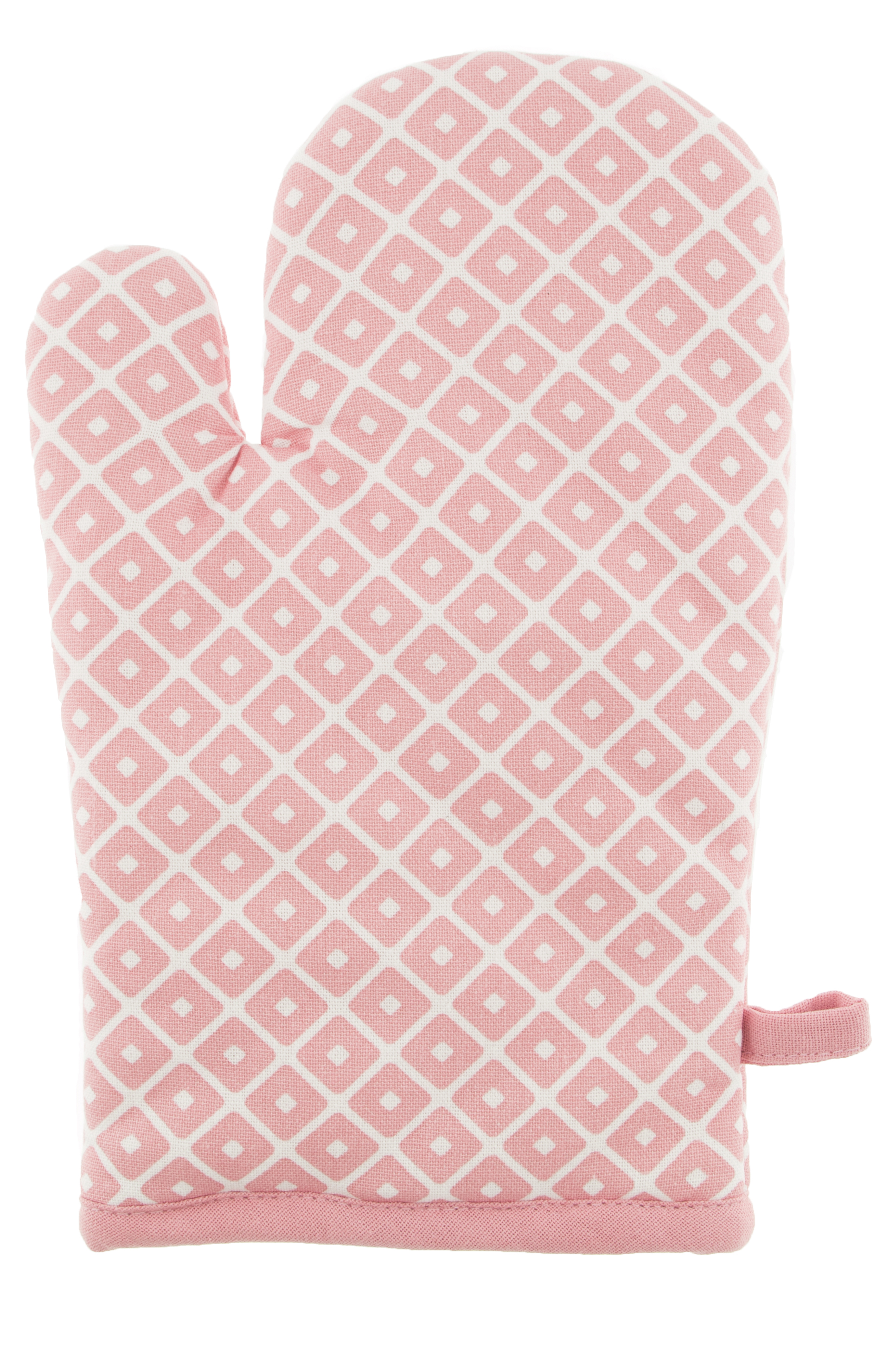 Ovenwant geo dot 18x28 met haak, soft pink