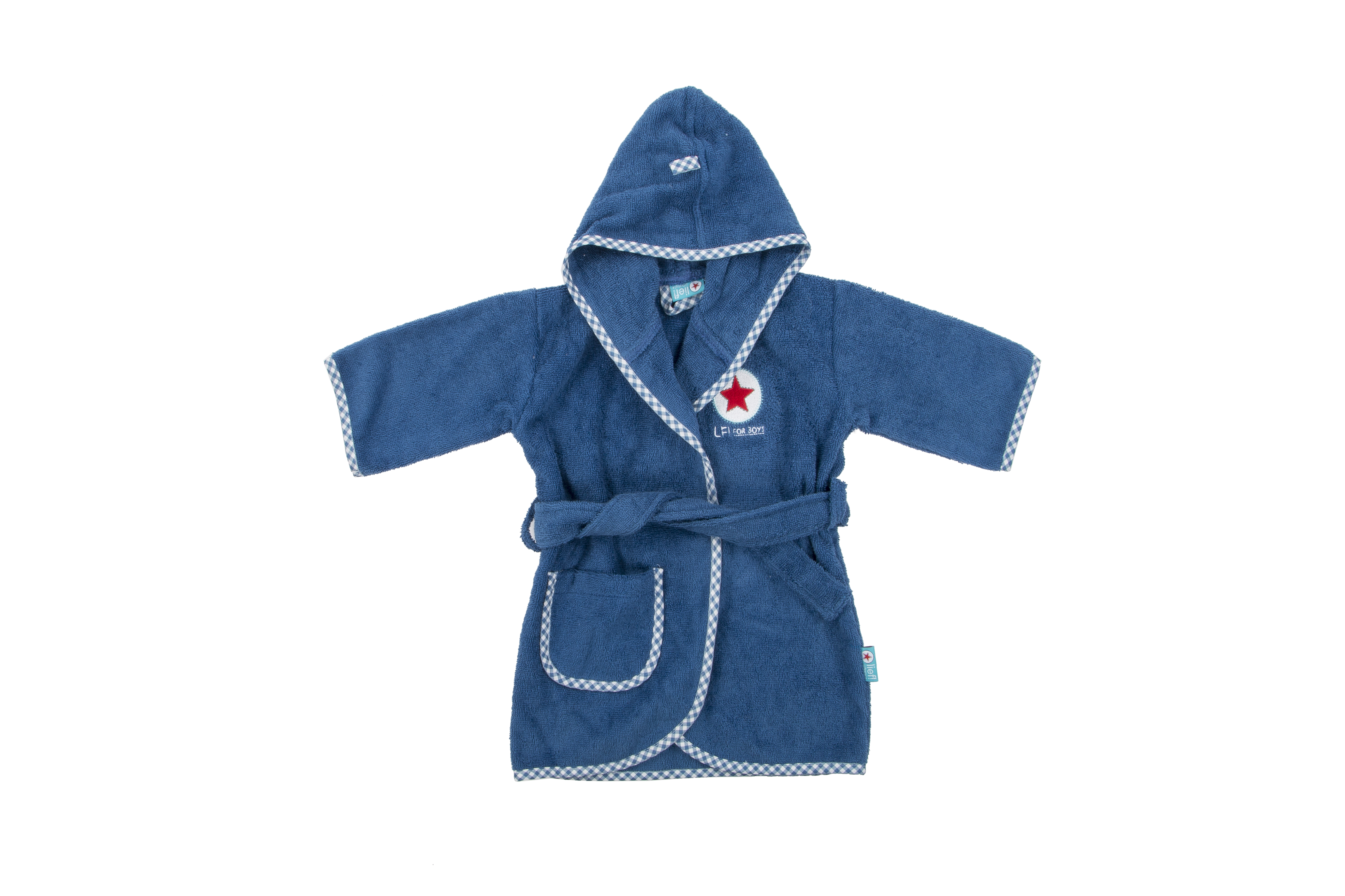 Baby bathrobe Boy uni blue, 0-12 months              