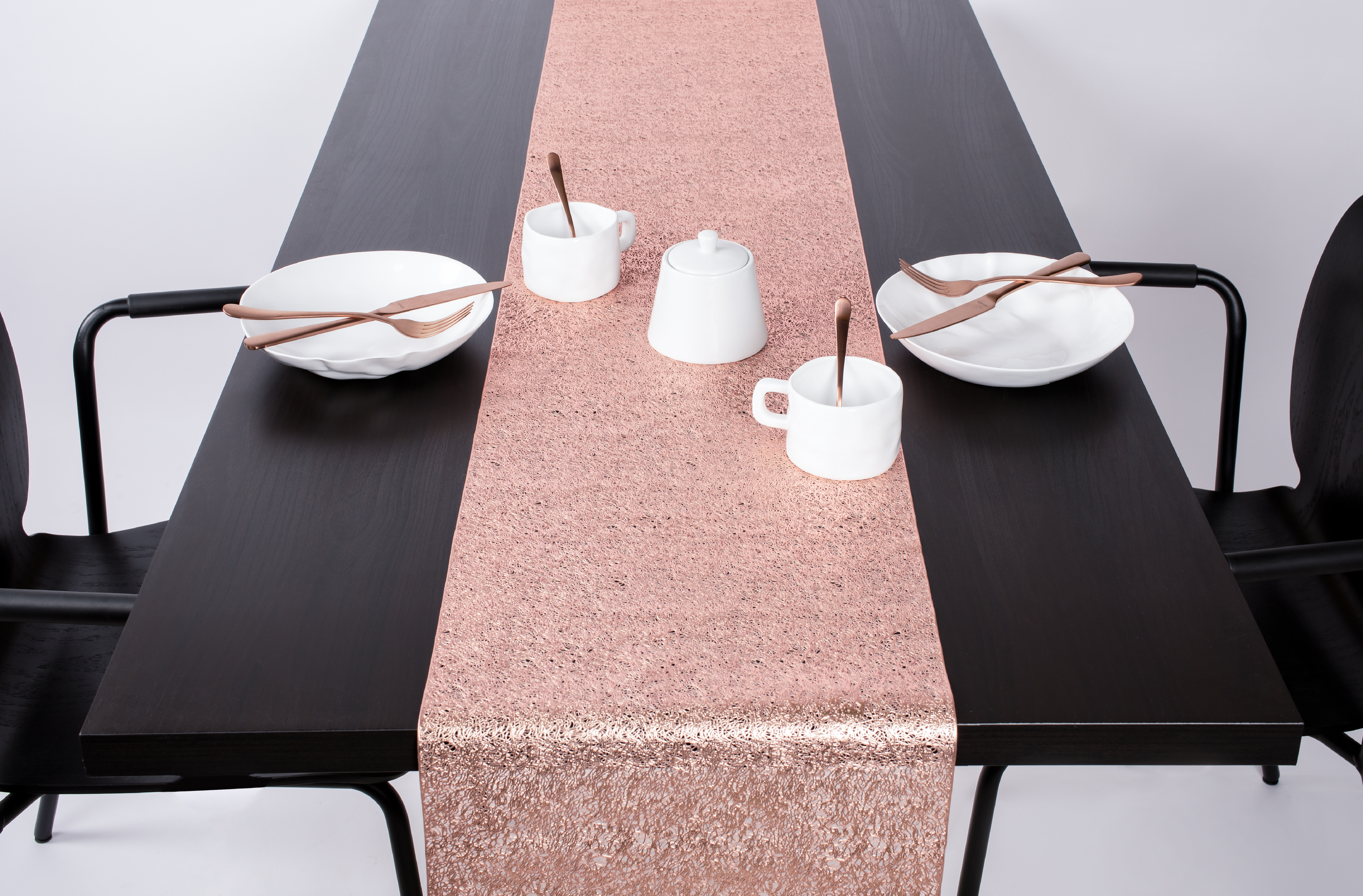 Chemin de table CAPELINNI, 33X180cm, rosegold