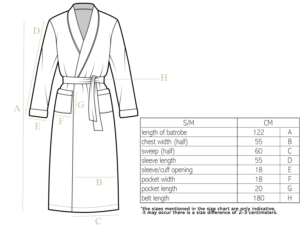 Bathrobe COSY microflannel - S/M - unisex, light grey