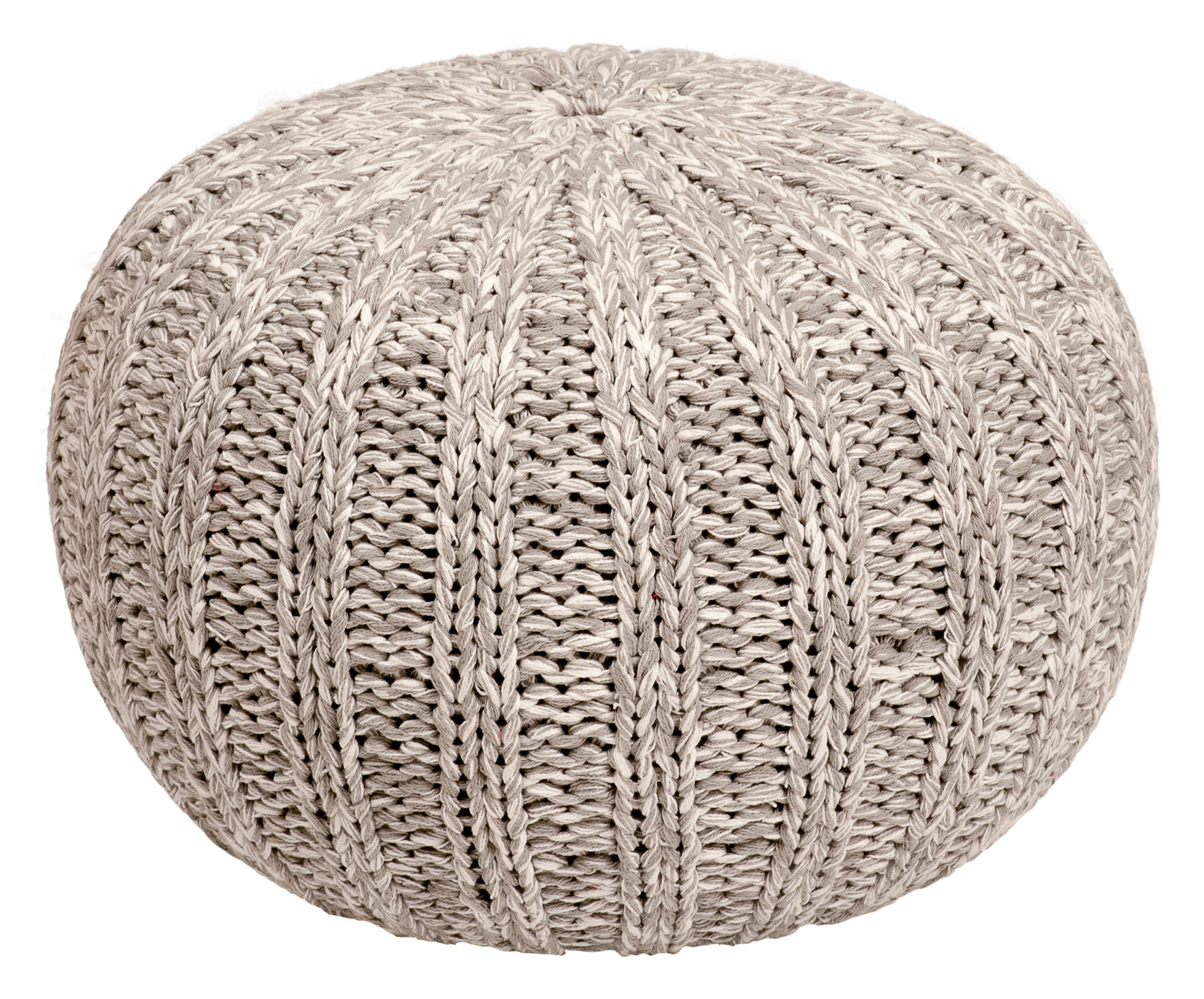 Knitted Pouf Chambray licht grijsnaturel